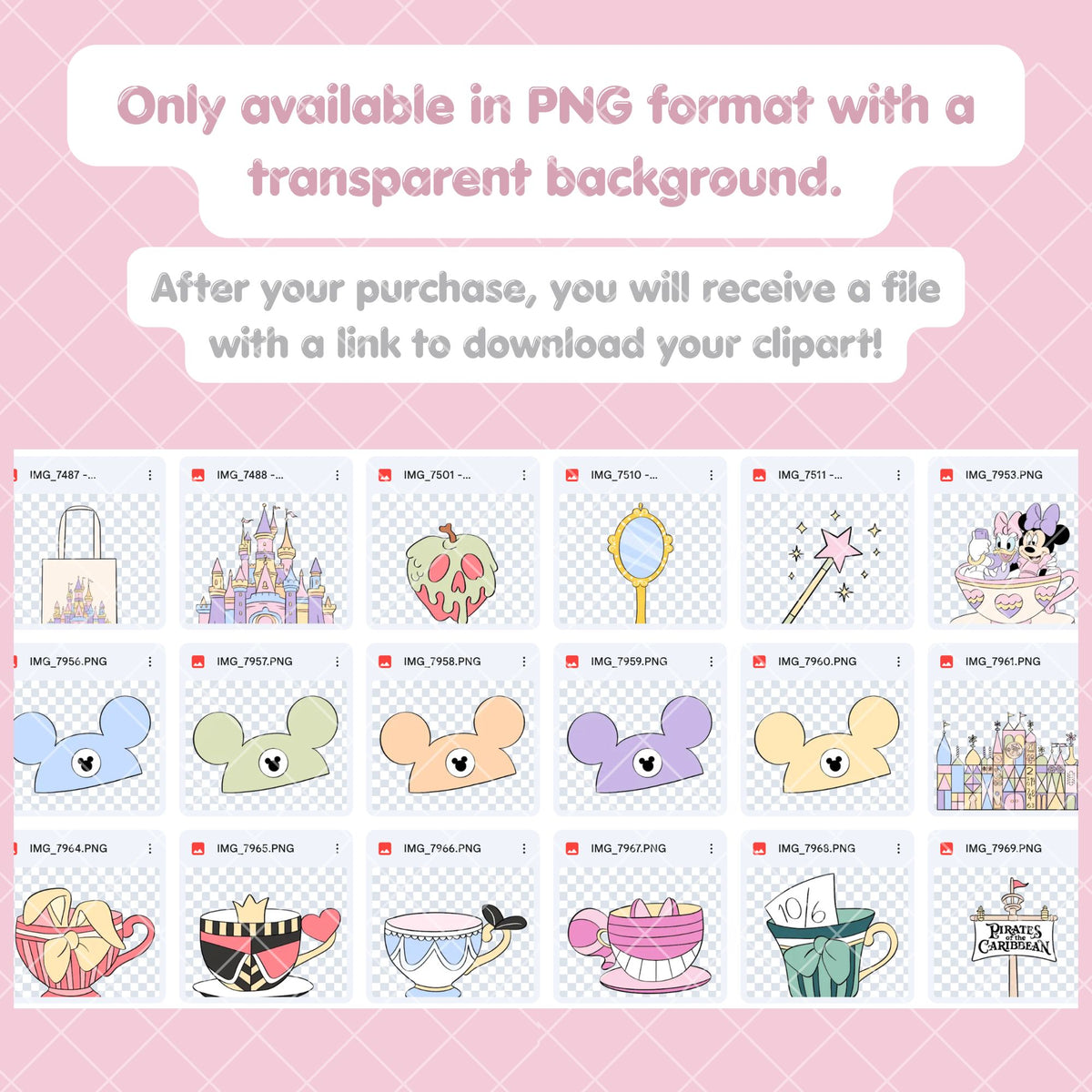 Disneyland Pastel Clipart Pastel | Disney Trip Clipart