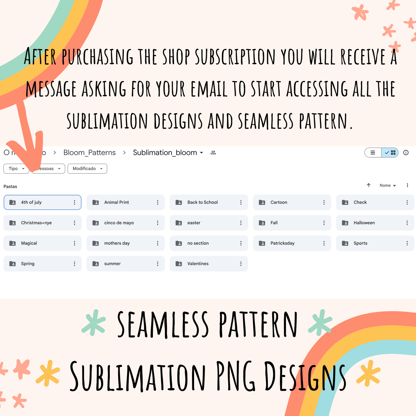 Bloom drive subscription - Seamless patterns and sublimation designs