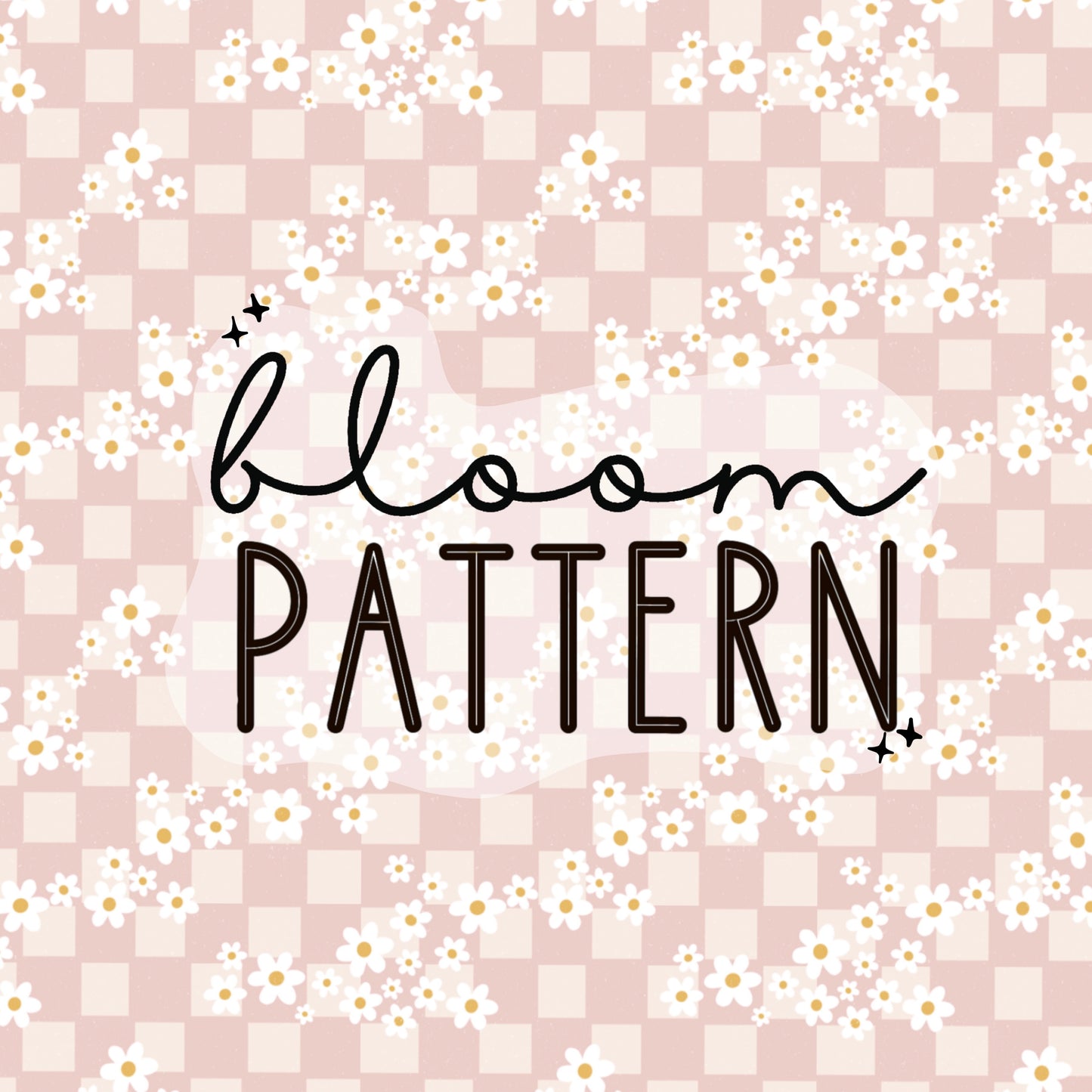 Check Pink Boho Flower Seamless Pattern