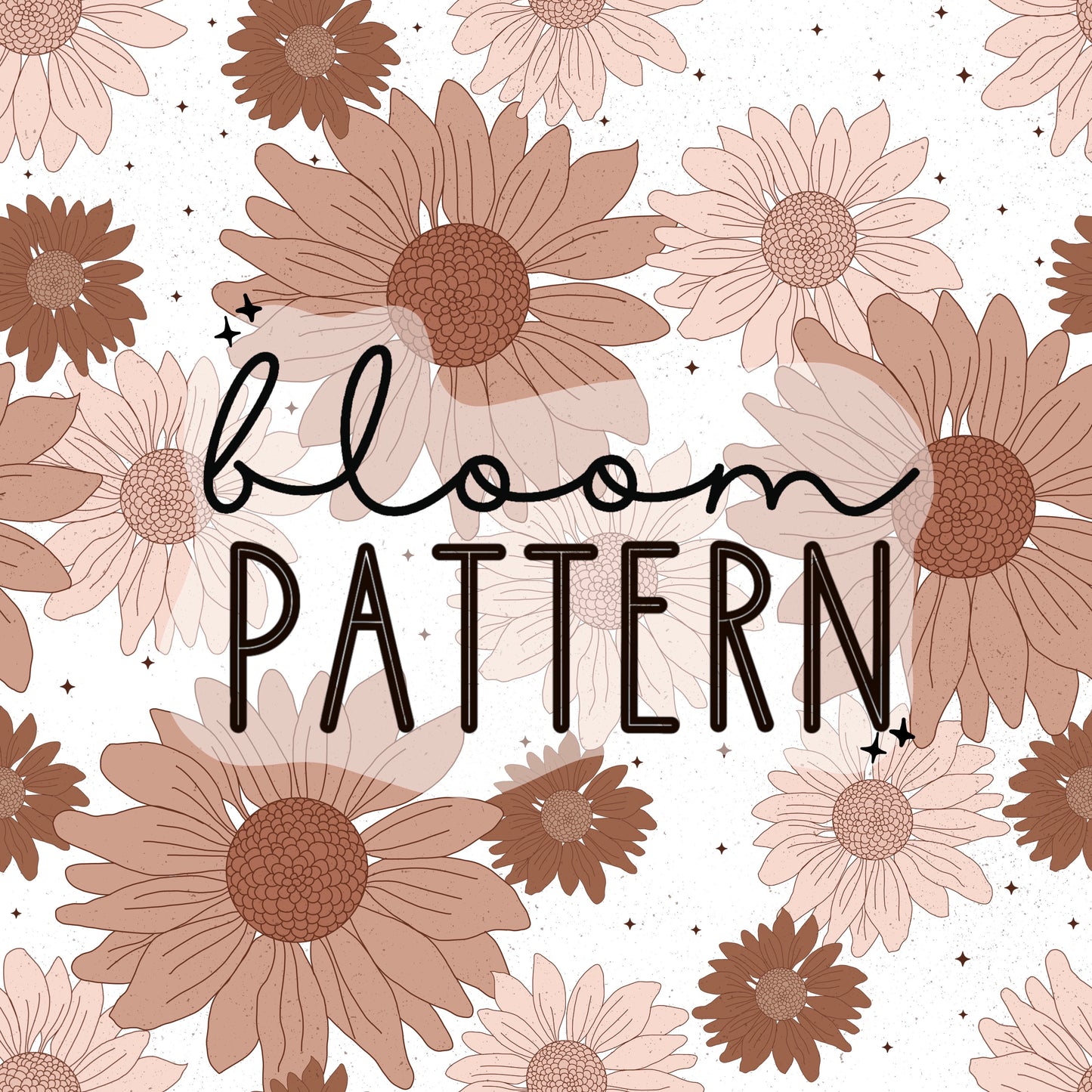 Beige Boho Flower Seamless Pattern