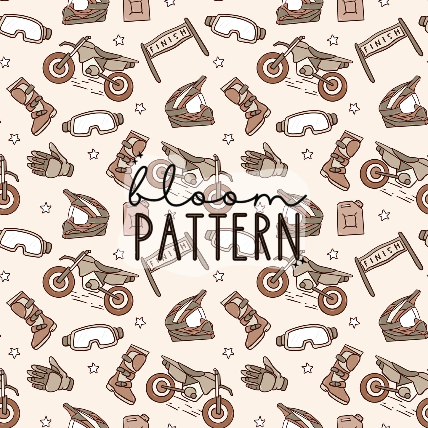 Dirt Bike Seamless Pattern Design