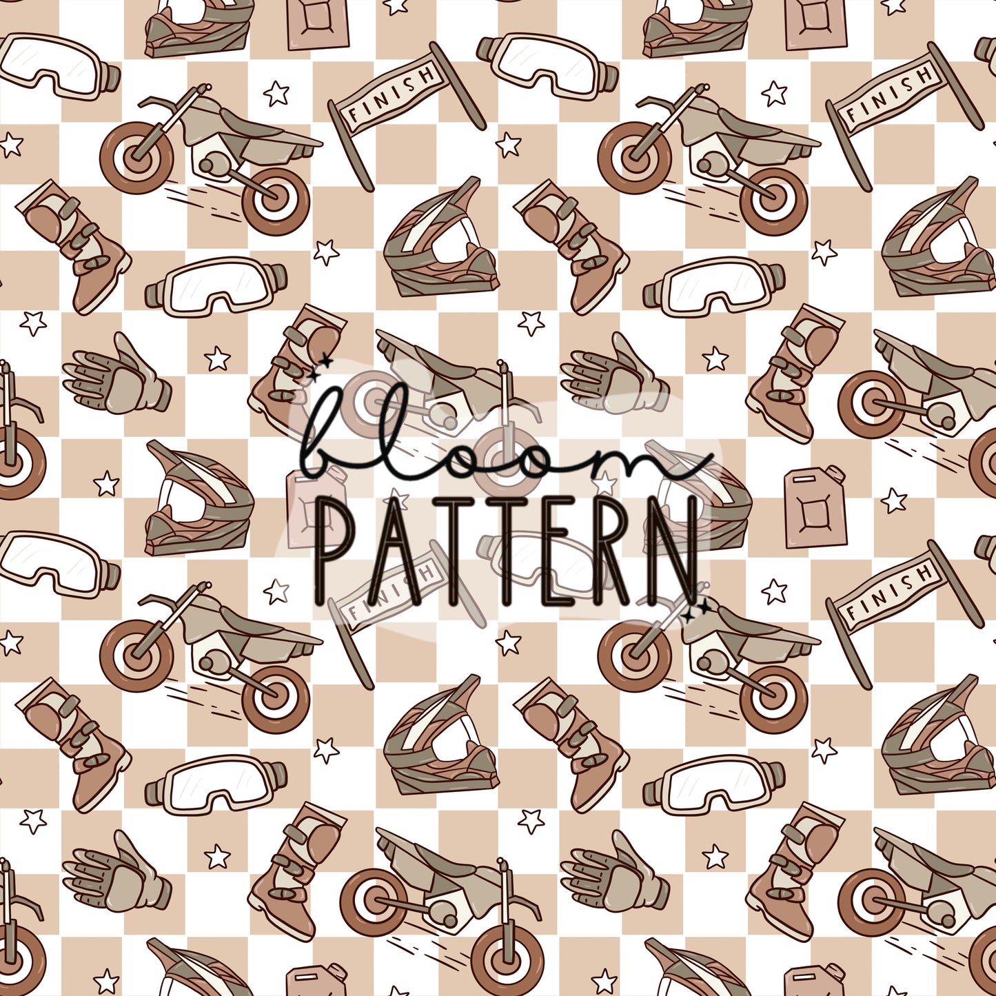 Dirt Bike Seamless Pattern Design