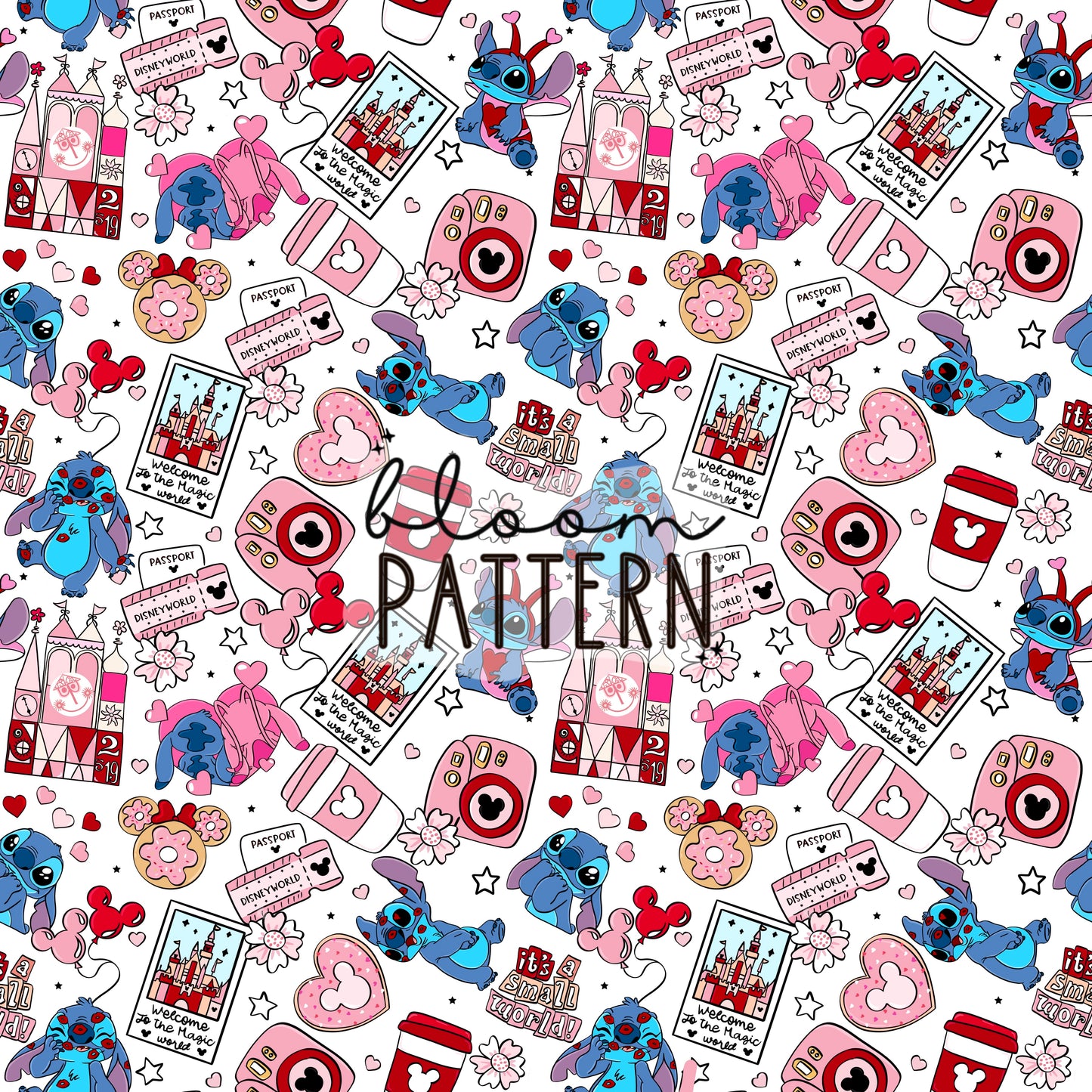 Valentines day Stitch Seamless Pattern