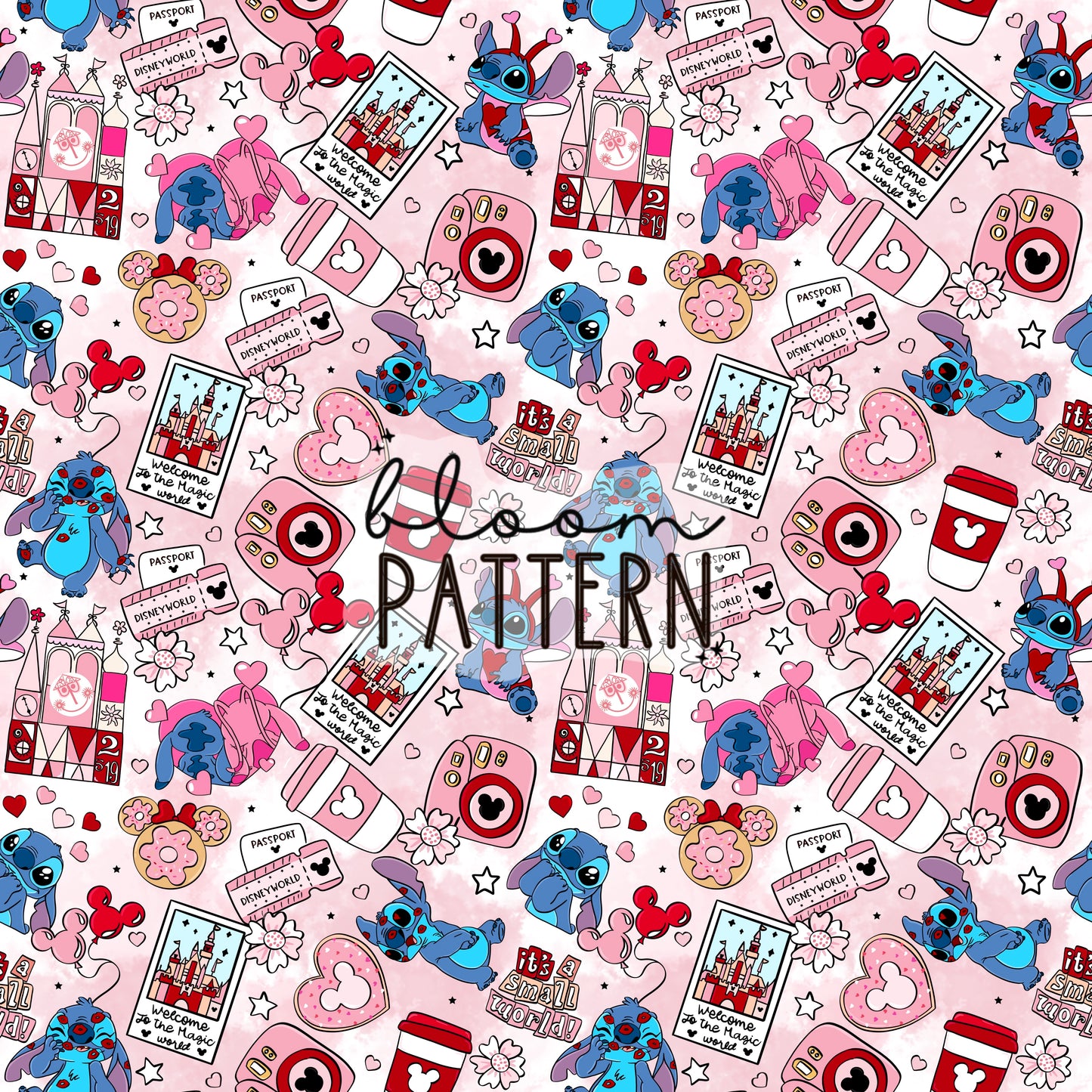 Valentines day Stitch Seamless Pattern