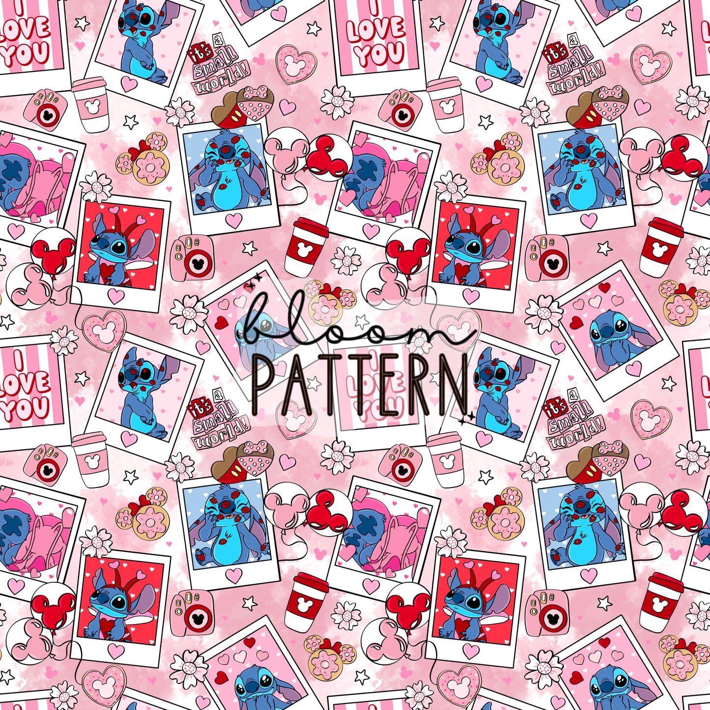 Valentines day Stitch Seamless Pattern