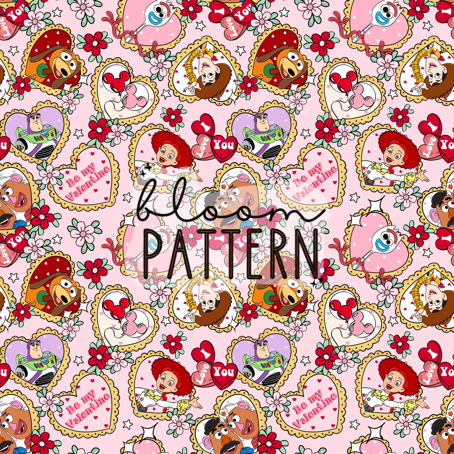 Story Friends Valentines day Seamless Pattern