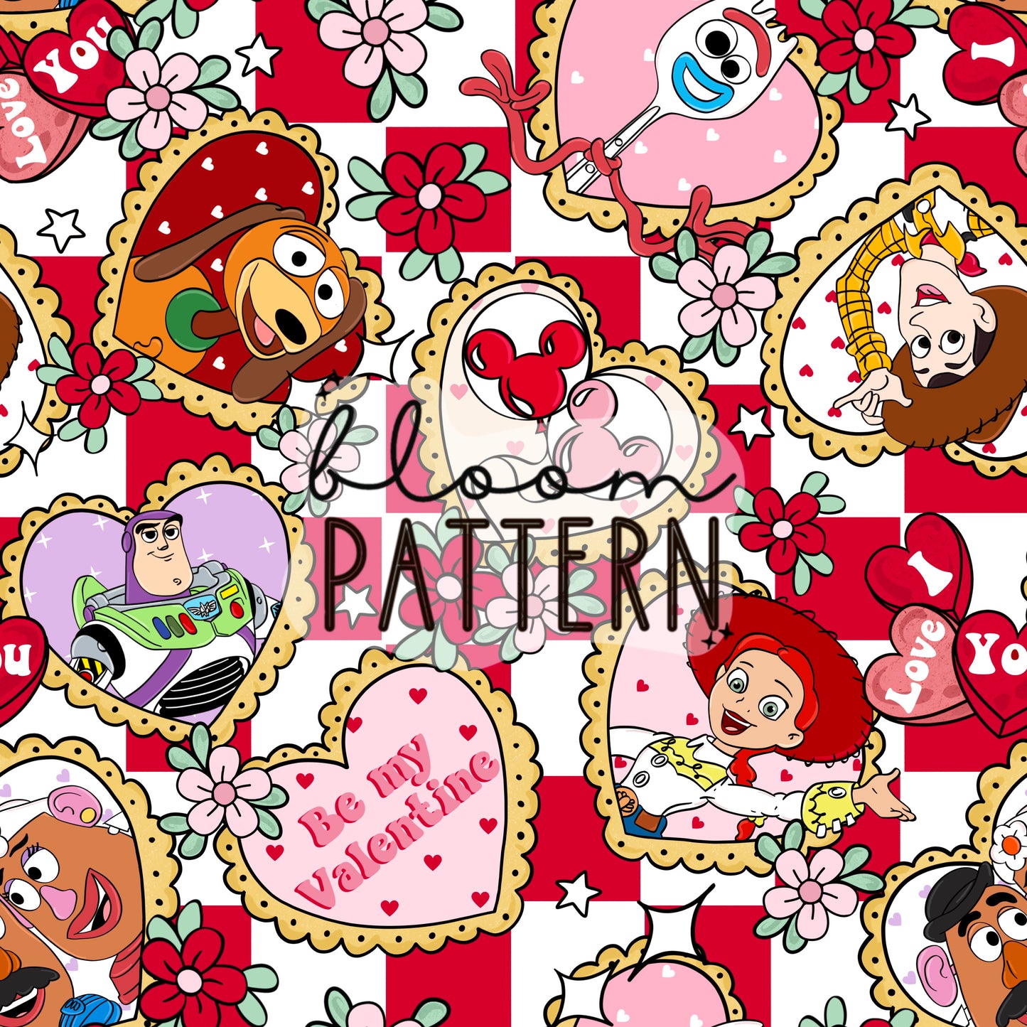 Story Friends Valentines day Seamless Pattern