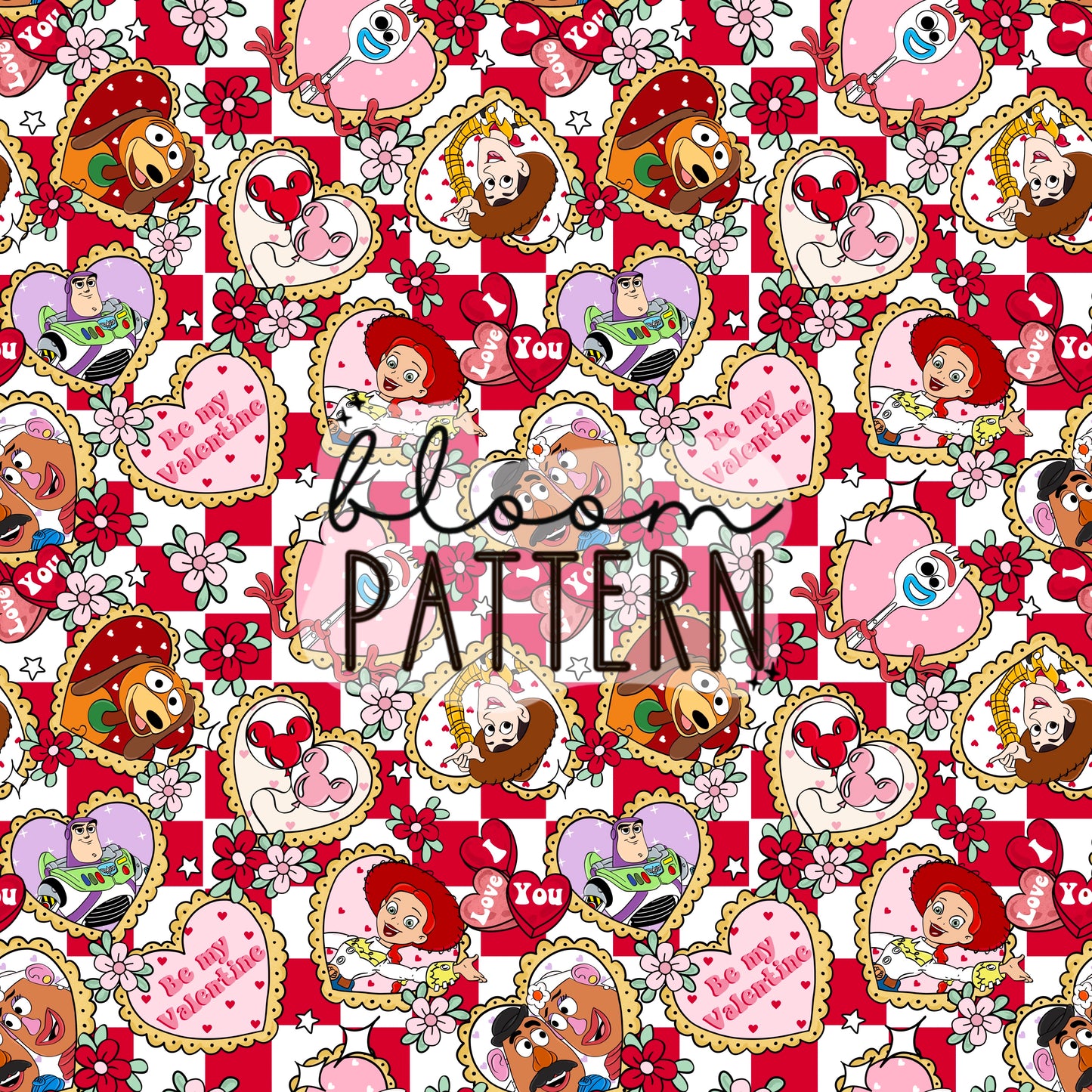 Story Friends Valentines day Seamless Pattern
