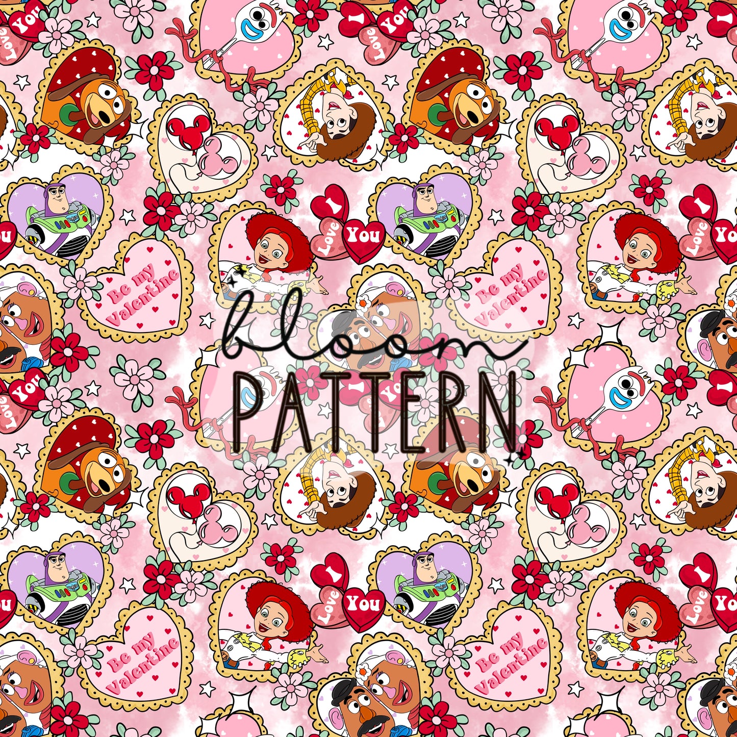 Story Friends Valentines day Seamless Pattern