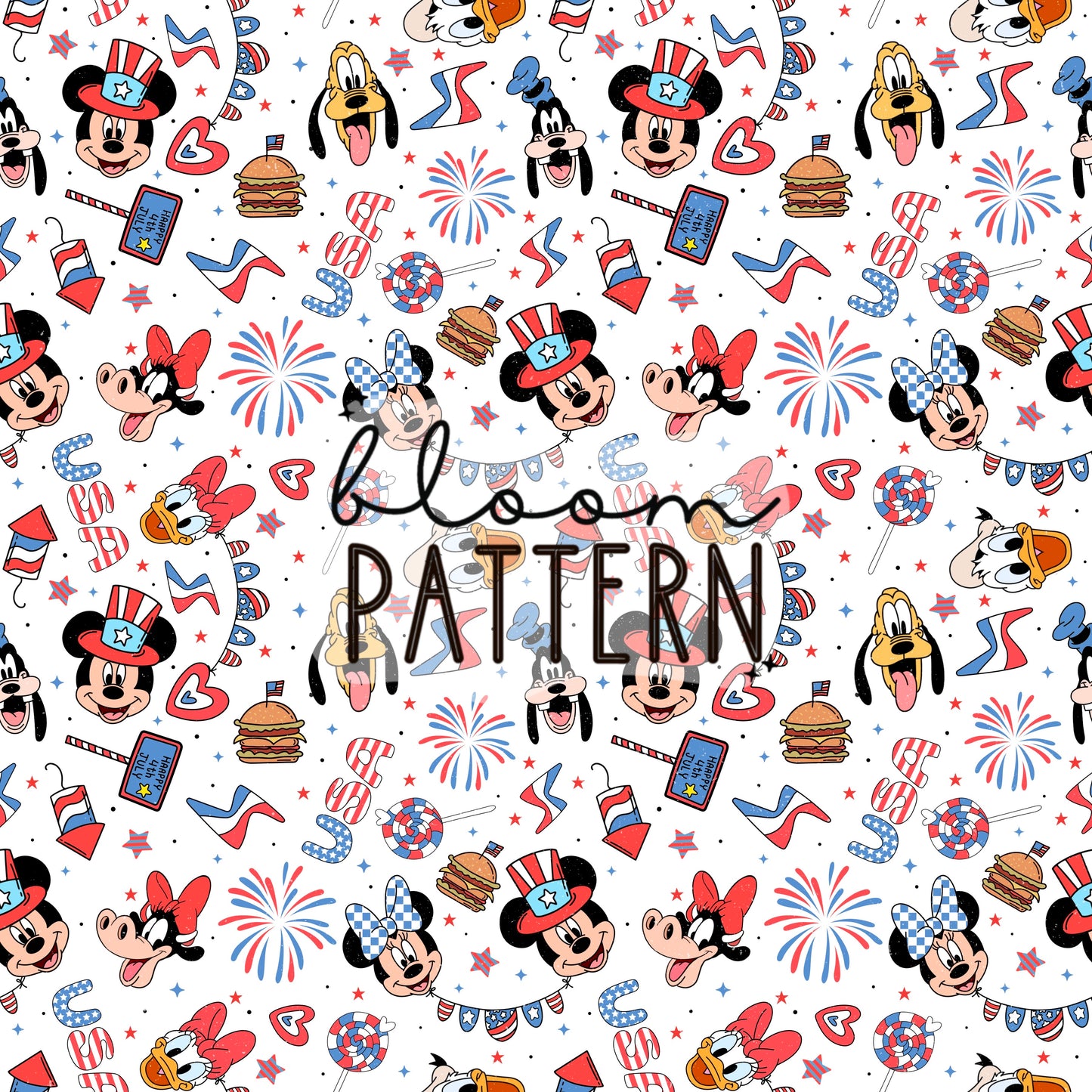 4th of july Magical Seamless Pattern
