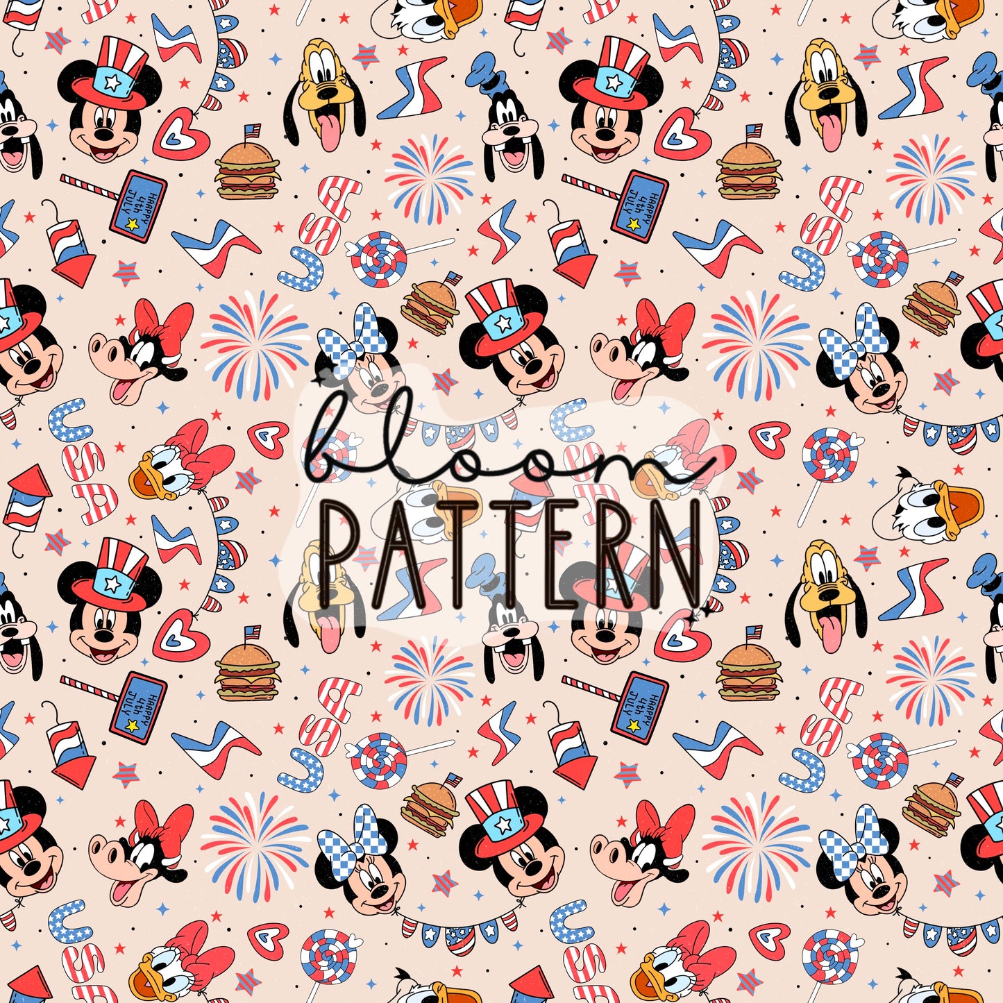 4th of july Magical Seamless Pattern