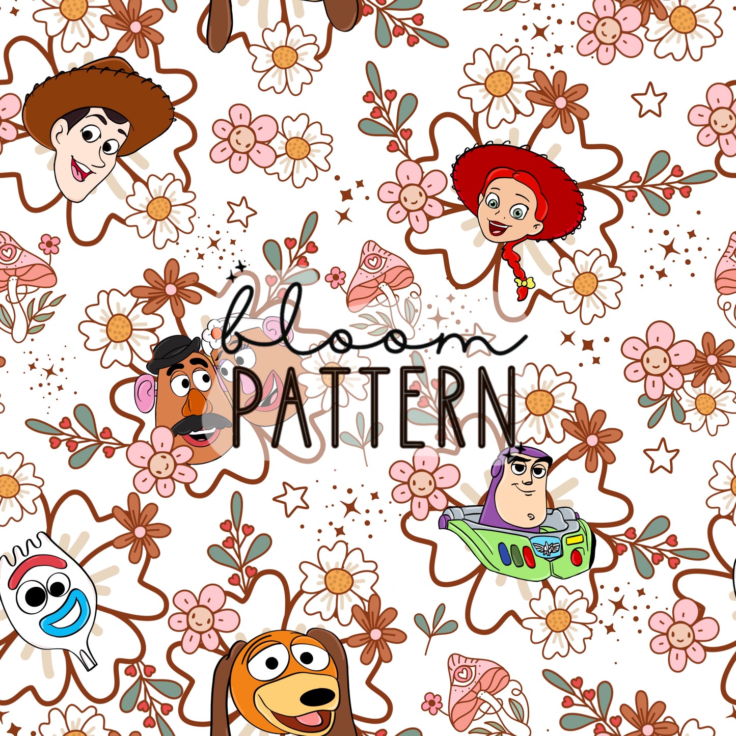 Spring Story Friends Seamless Pattern