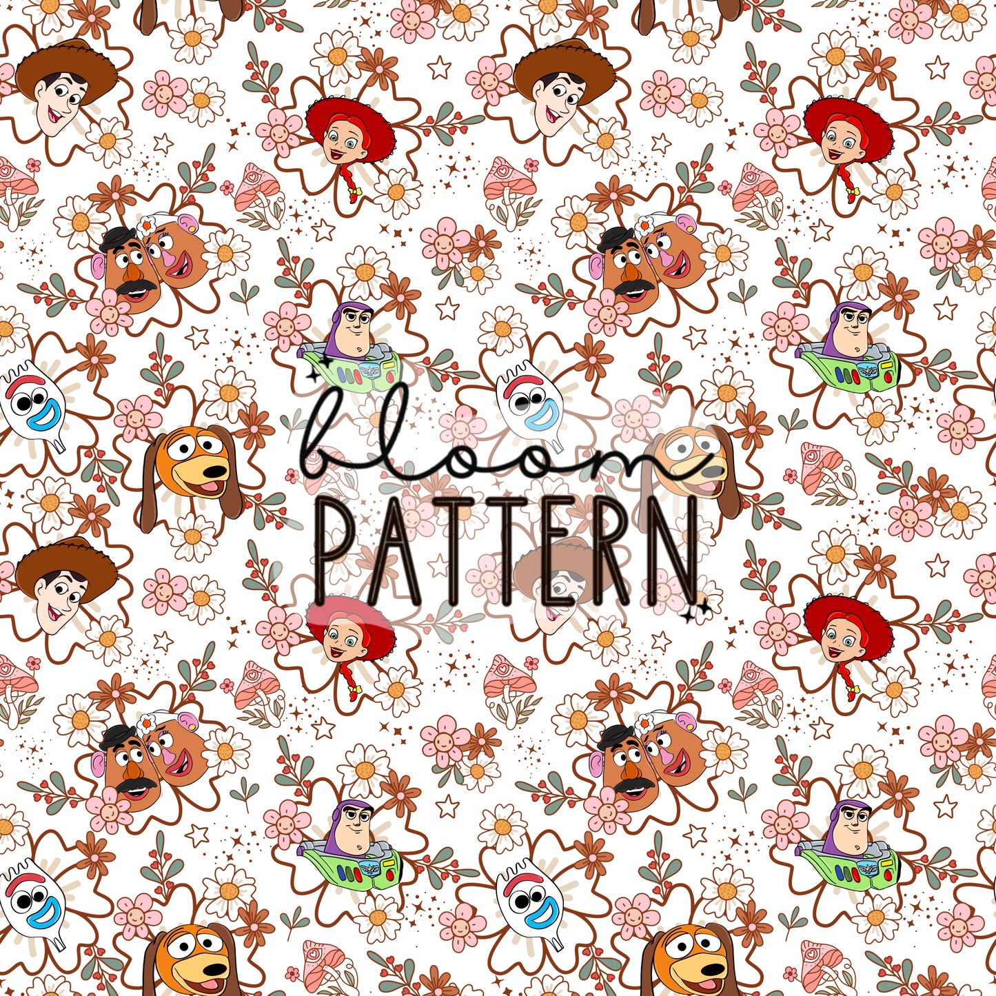Spring Story Friends Seamless Pattern