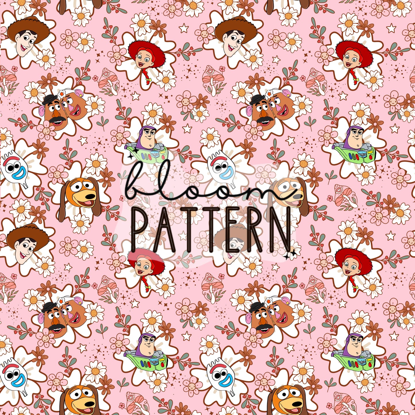 Spring Story Friends Seamless Pattern