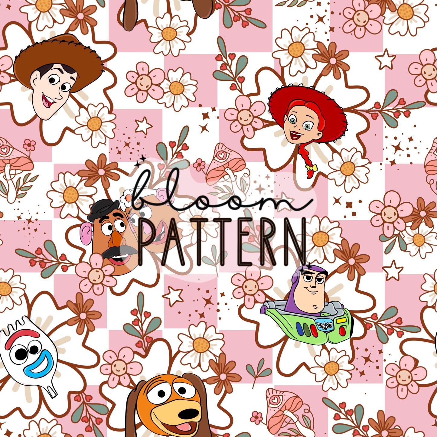 Spring Story Friends Seamless Pattern