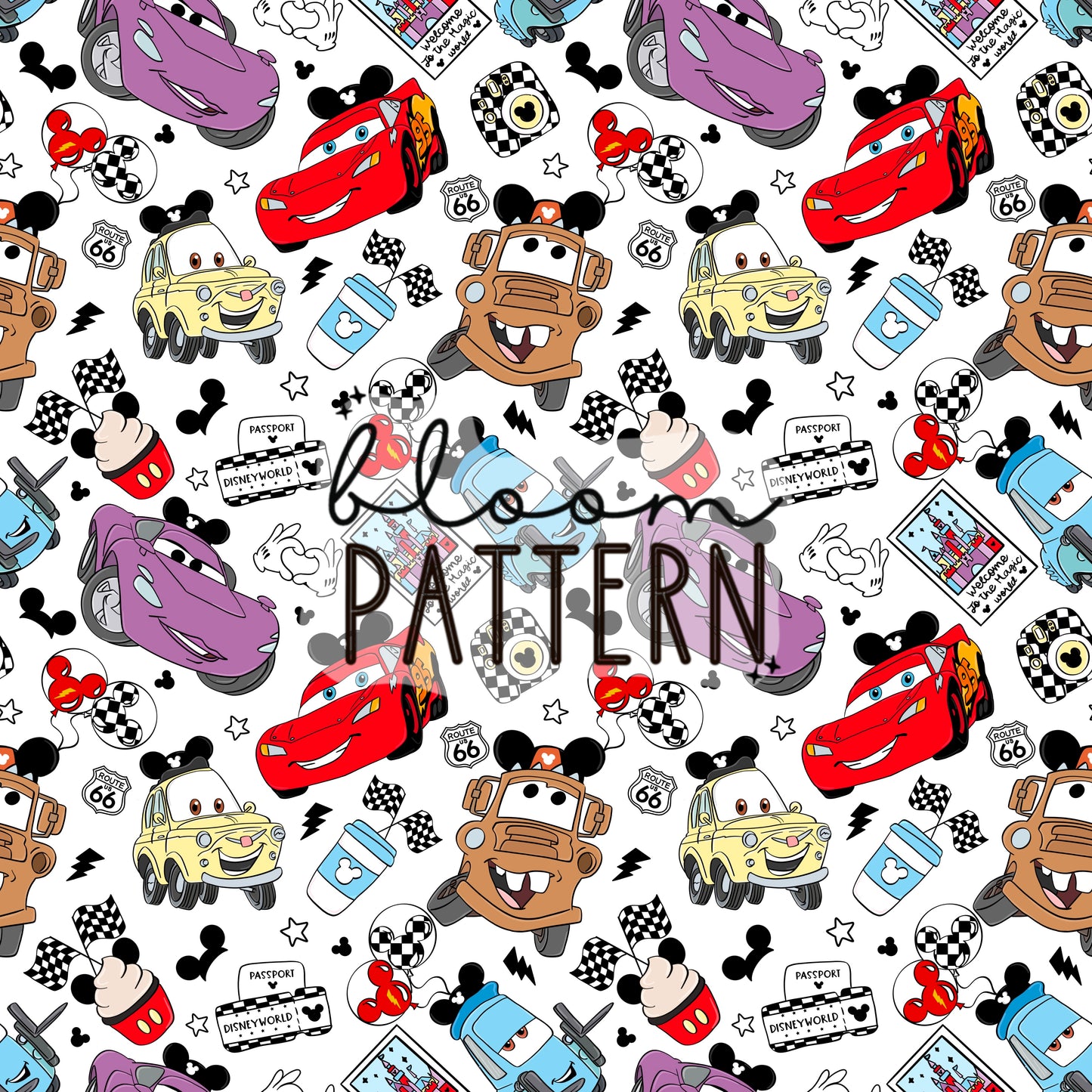 Cars Magical Snacks Seamless Pattern