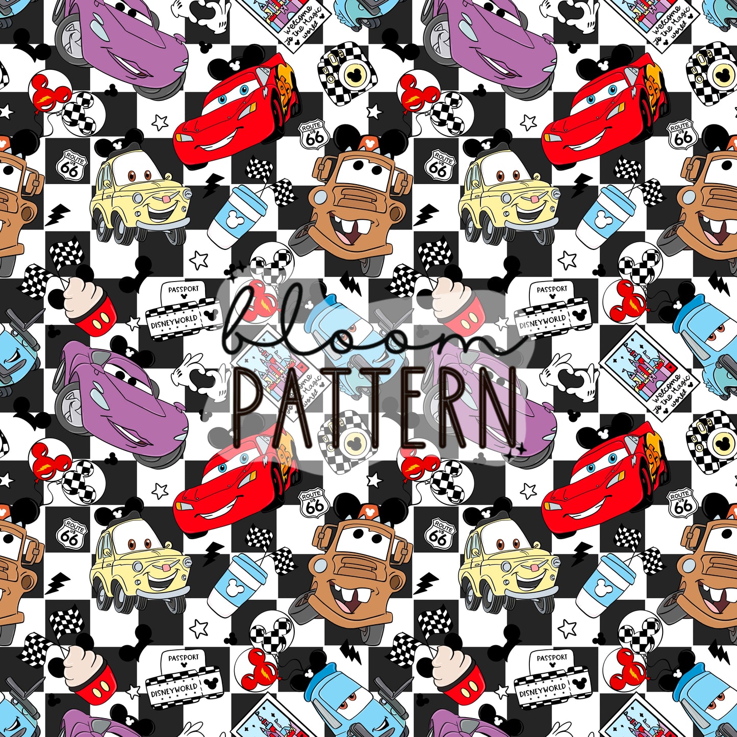 Cars Magical Snacks Seamless Pattern