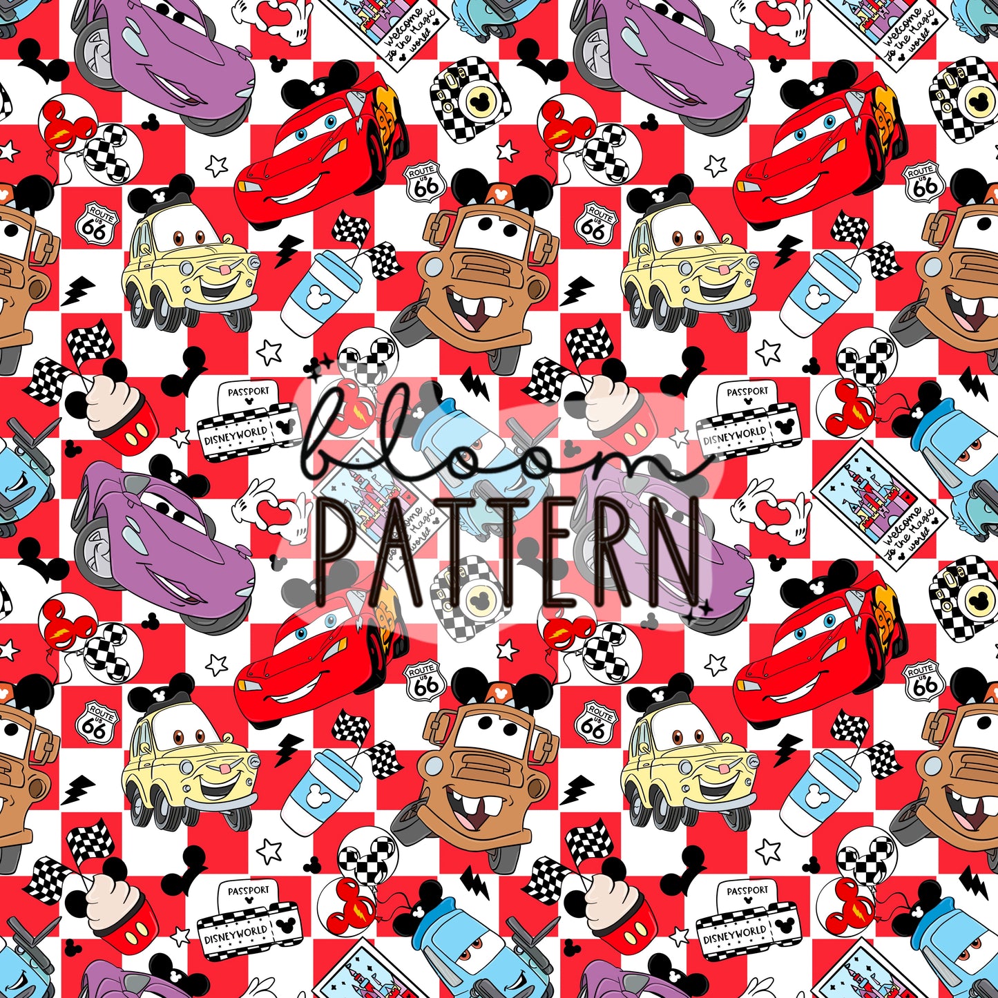 Cars Magical Snacks Seamless Pattern