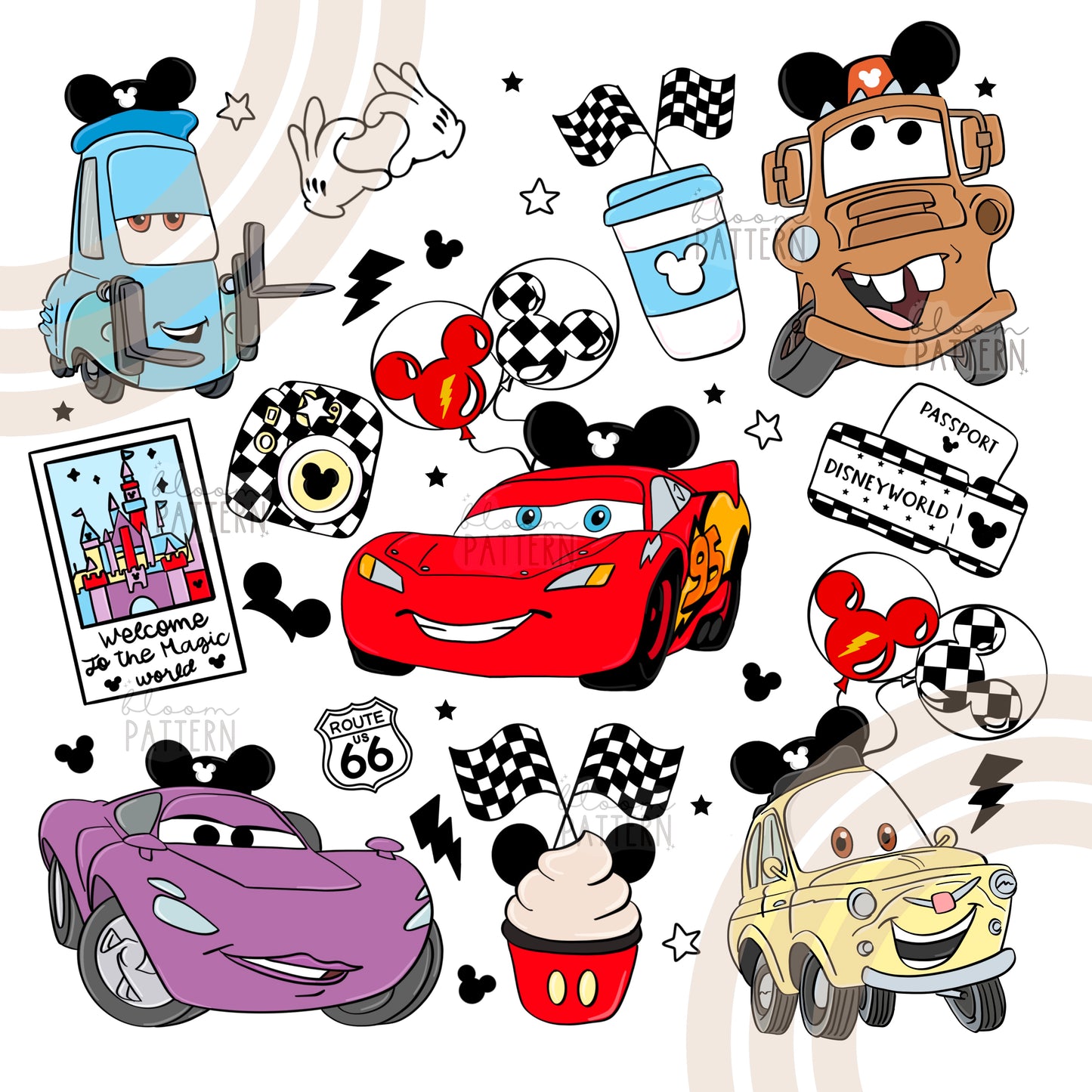 Cars Magical Snacks Sublimation design