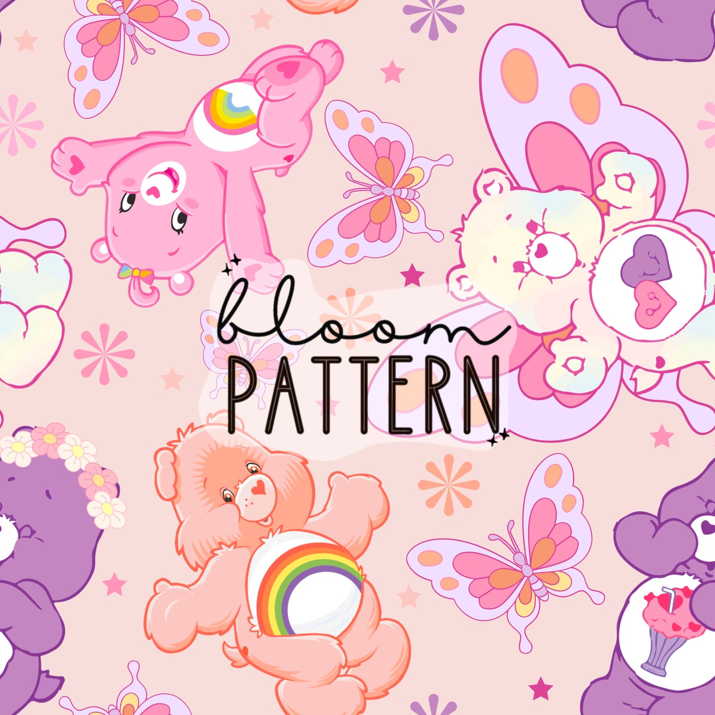 Magic Bear Butterfly Seamless Pattern
