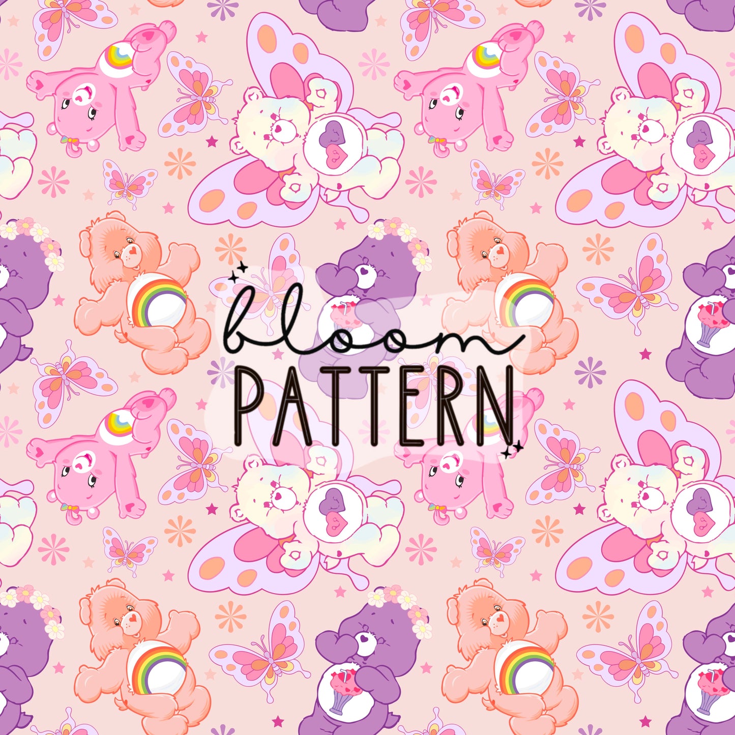Magic Bear Butterfly Seamless Pattern