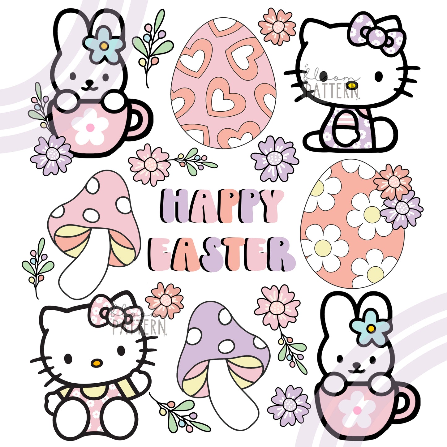 Kitty easter Sublimation Design