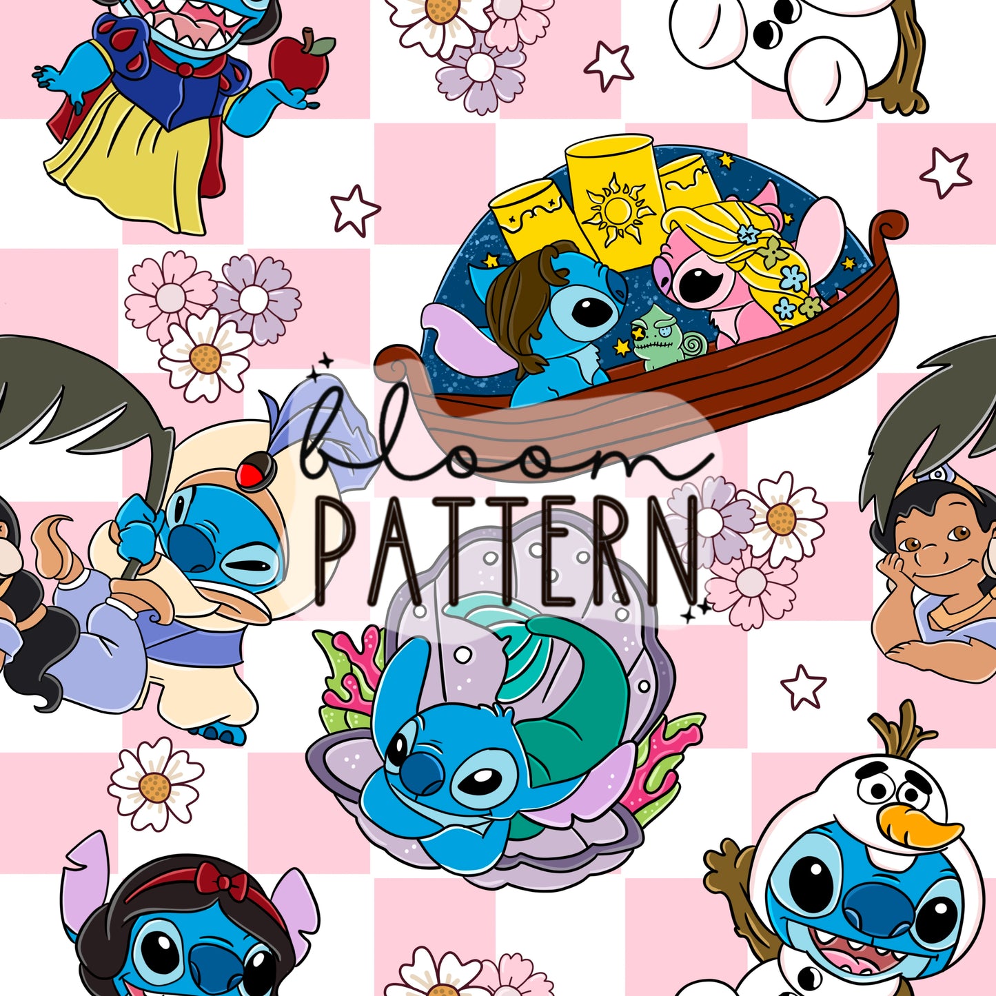 Princess Stitch Seamless Pattern