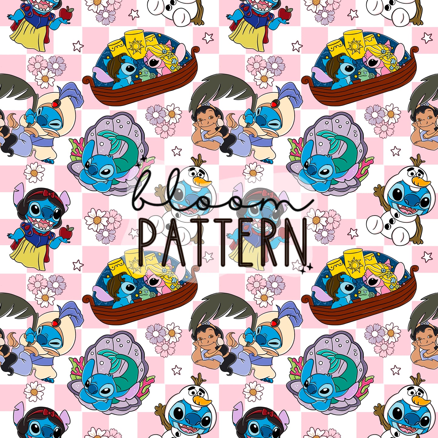 Princess Stitch Seamless Pattern