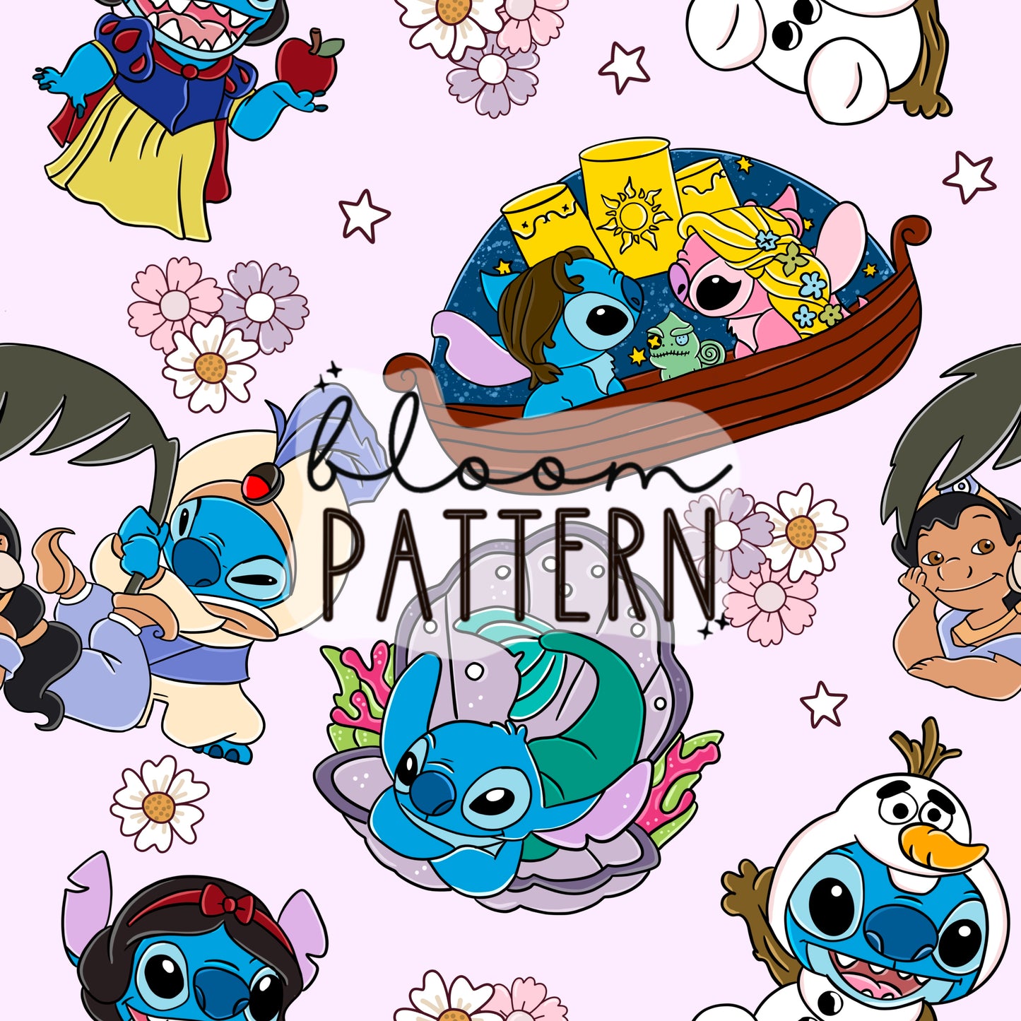 Princess Stitch Seamless Pattern