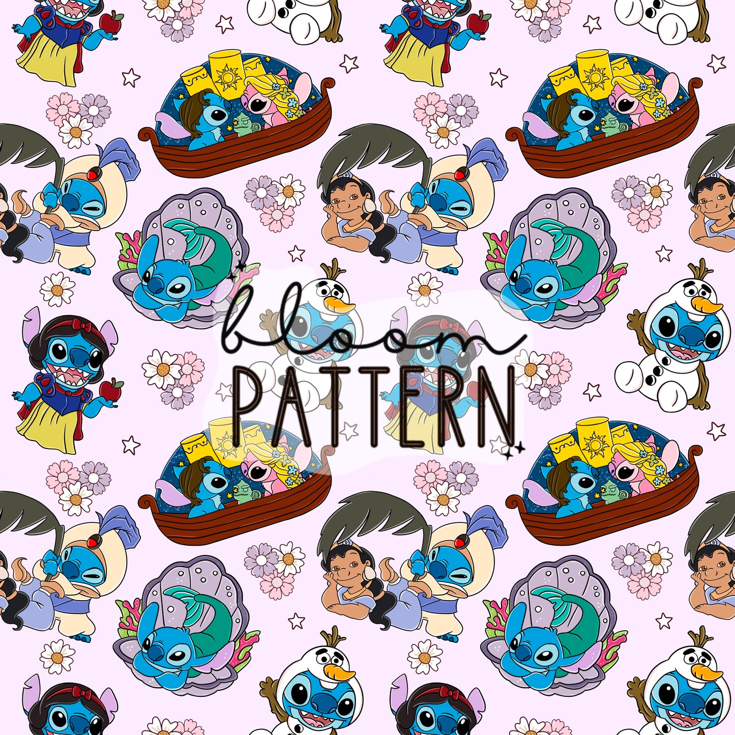 Princess Stitch Seamless Pattern