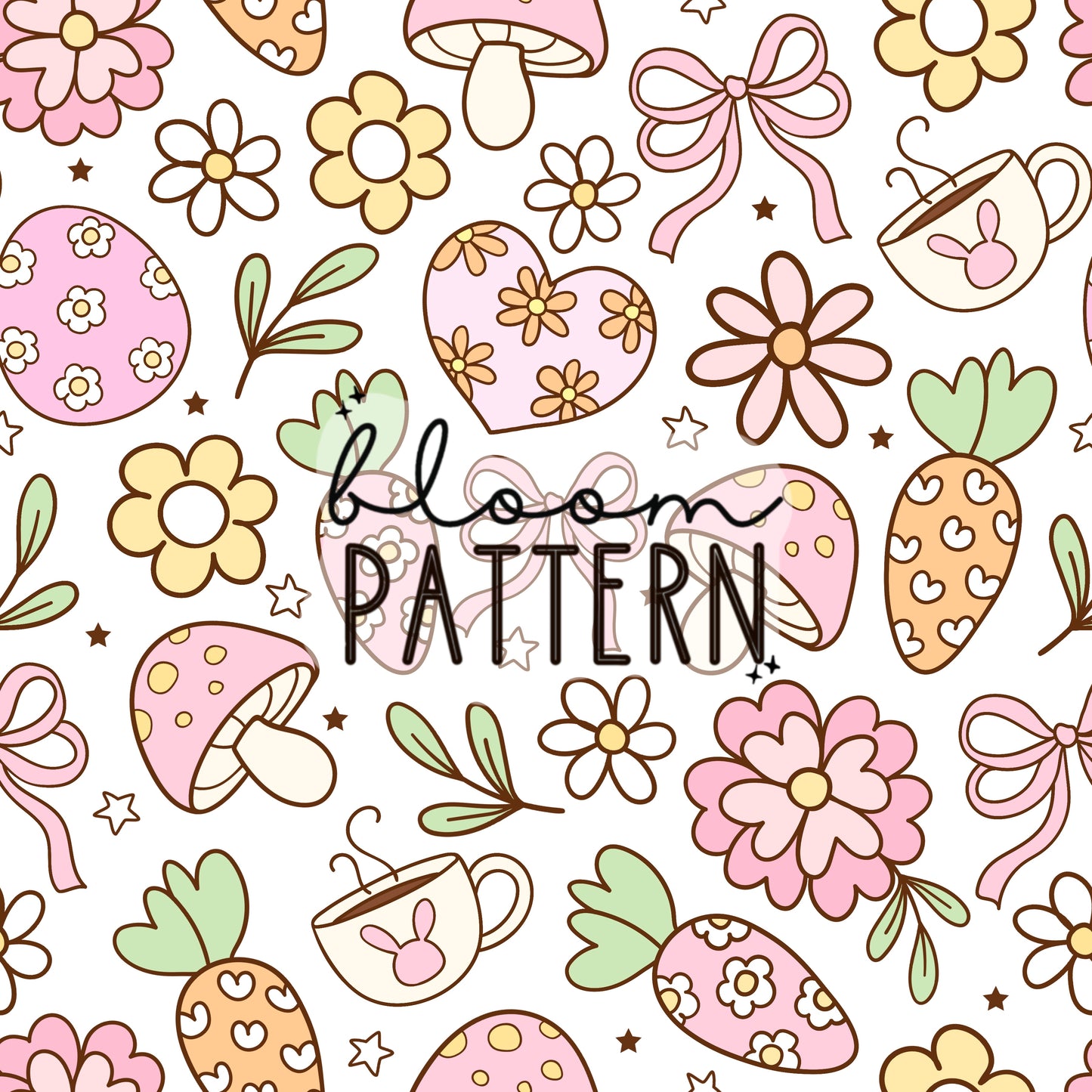 Cute Easter seamless pattern