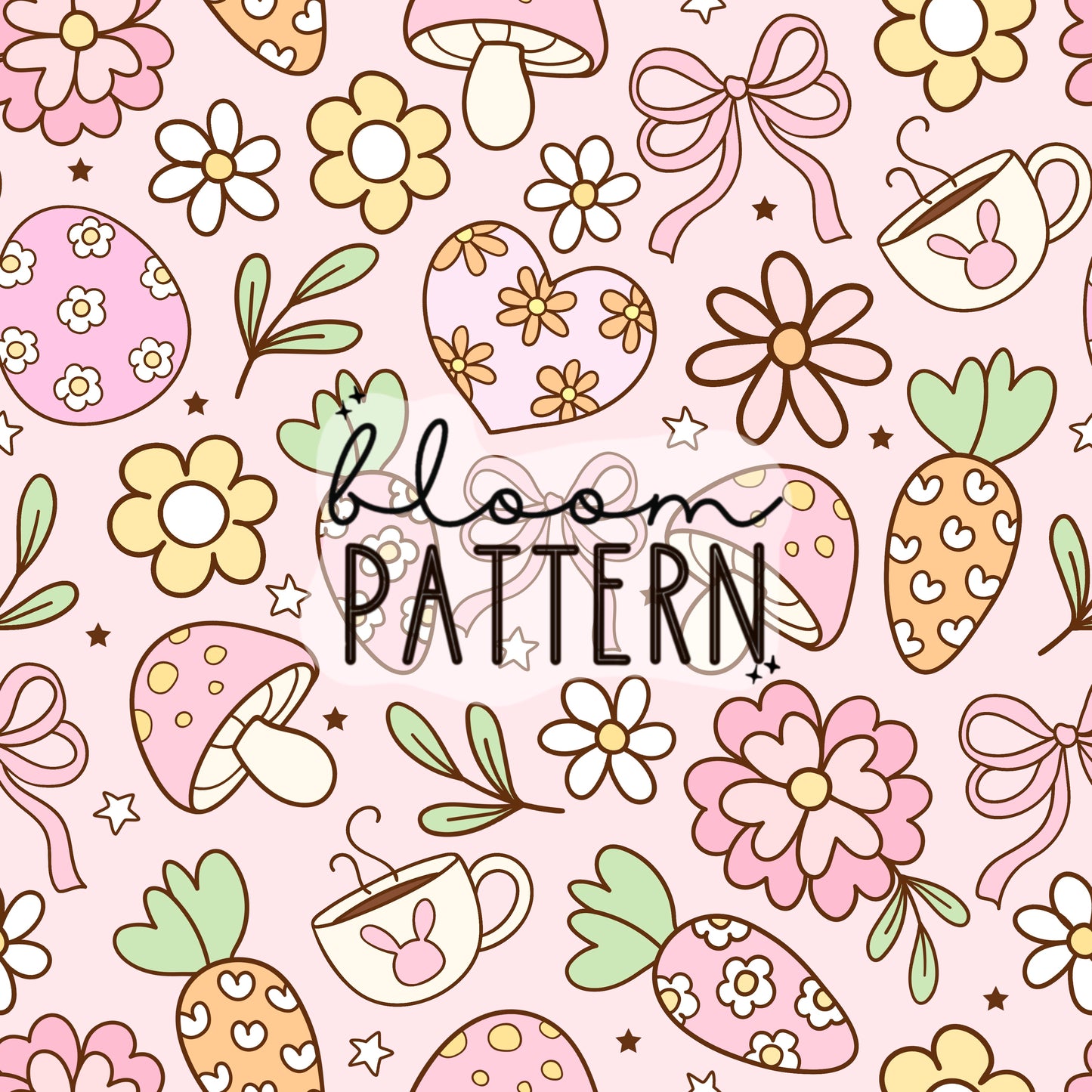 Cute Easter seamless pattern