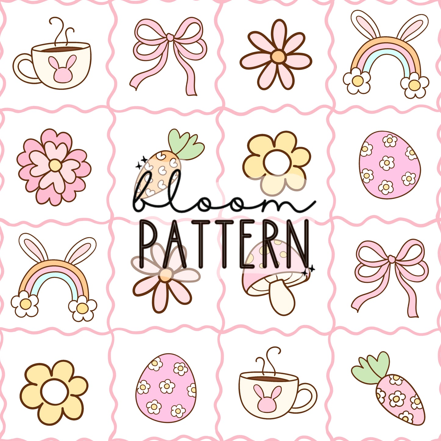 Cute Easter seamless pattern