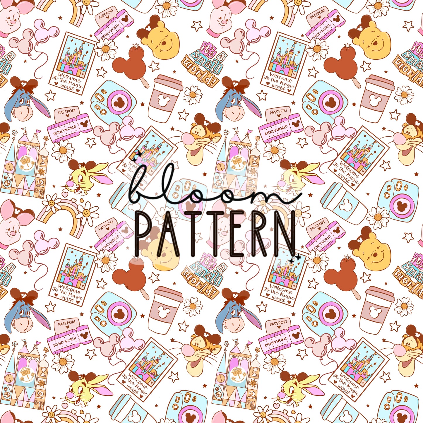 Magical Pooh Snacks Seamless Pattern