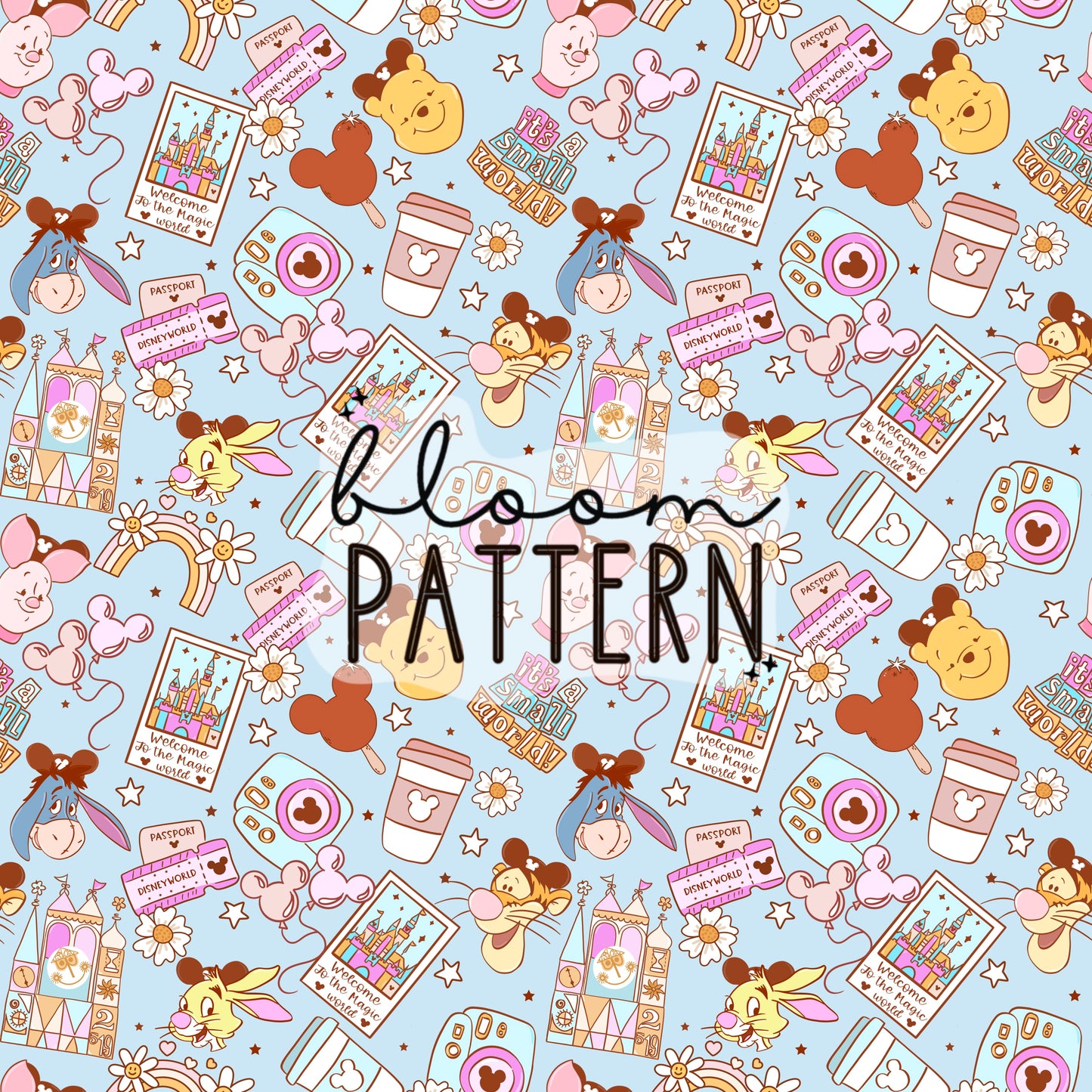 Magical Pooh Snacks Seamless Pattern
