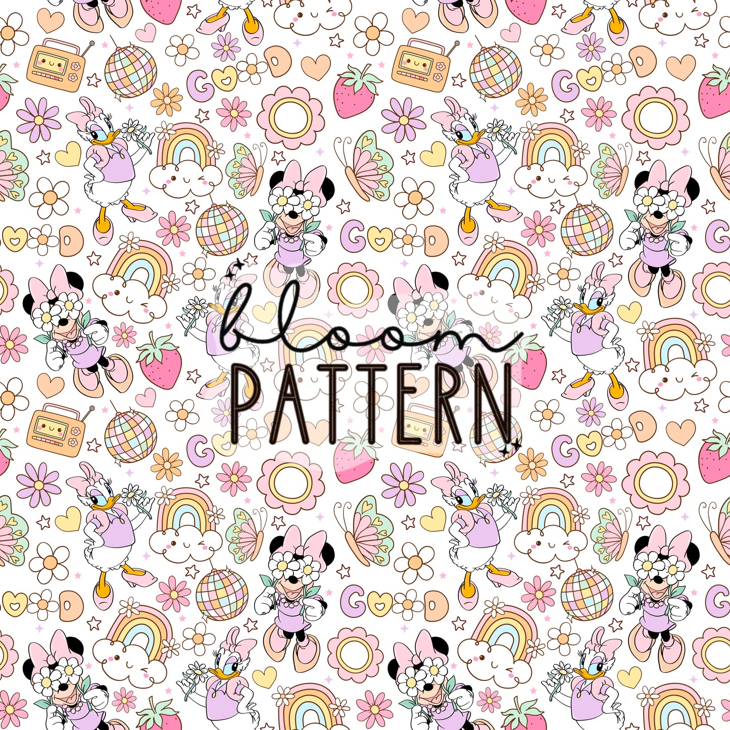 Magical Retro Spring Seamless Pattern