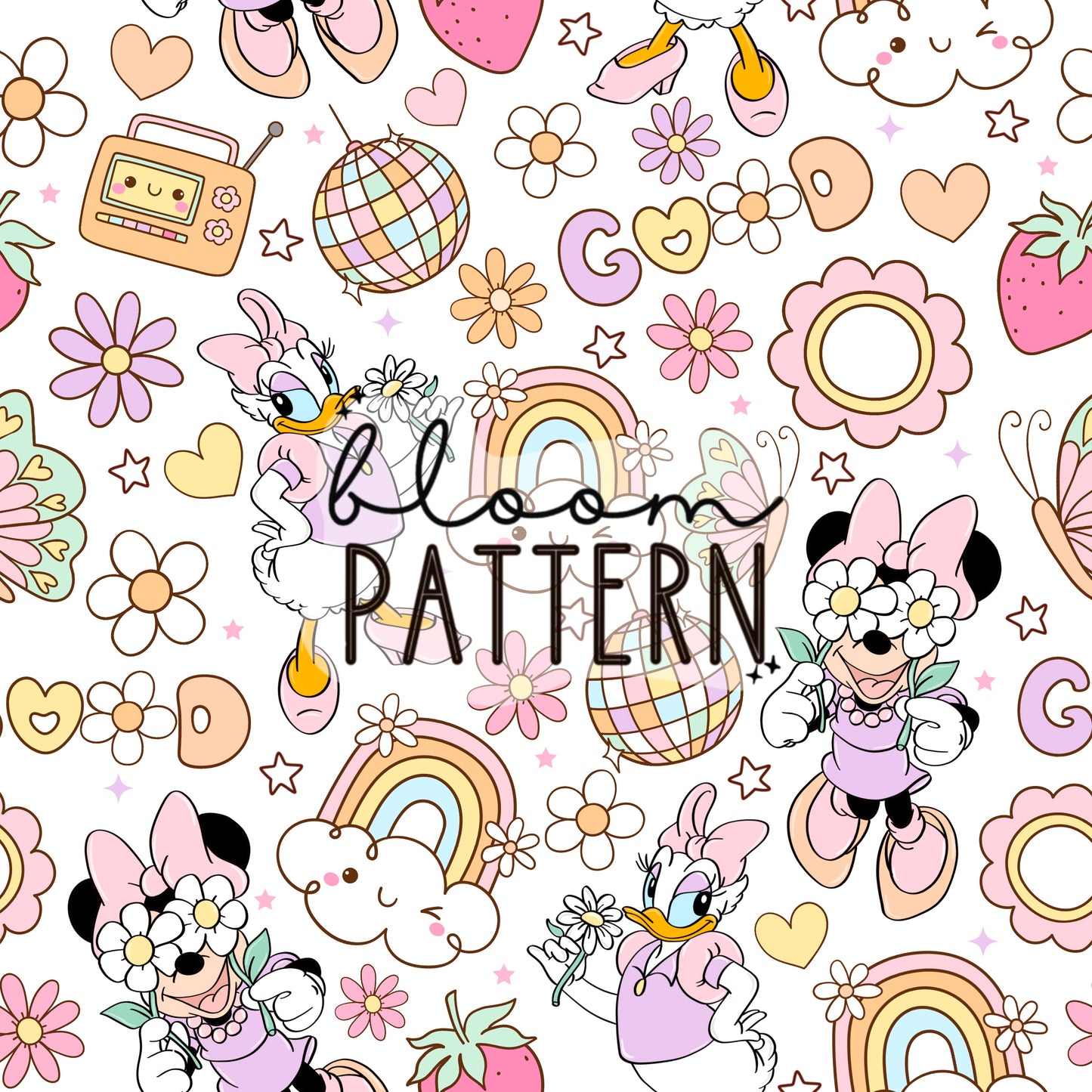 Magical Retro Spring Seamless Pattern