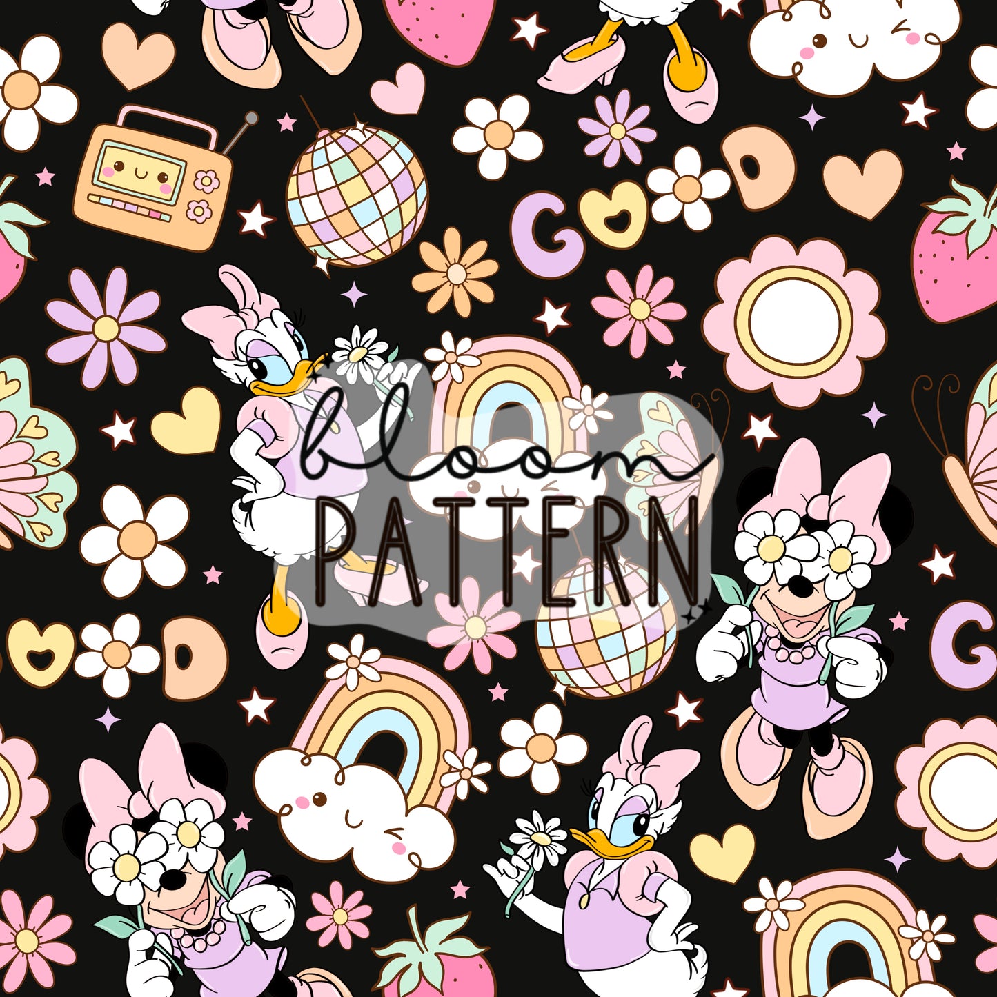Magical Retro Spring Seamless Pattern