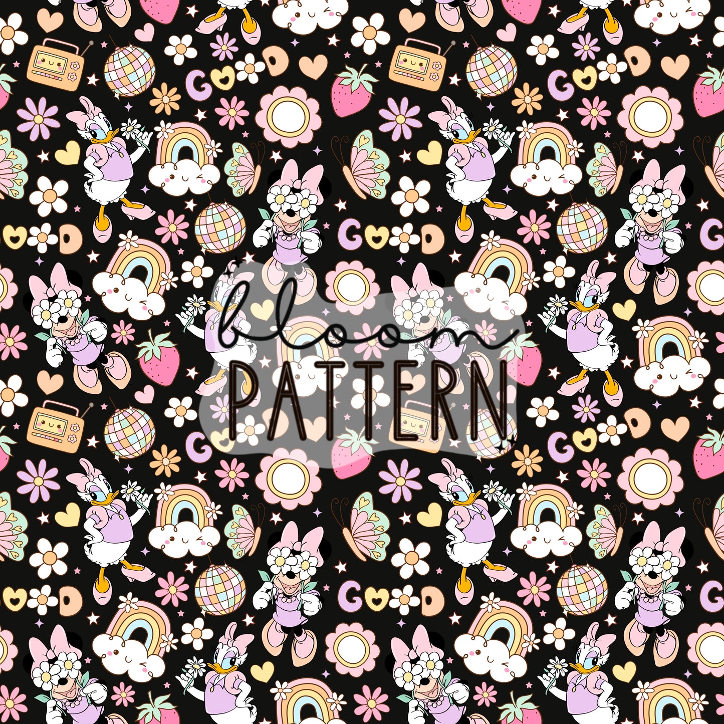 Magical Retro Spring Seamless Pattern
