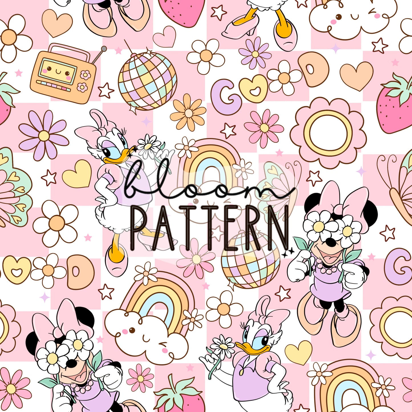 Magical Retro Spring Seamless Pattern