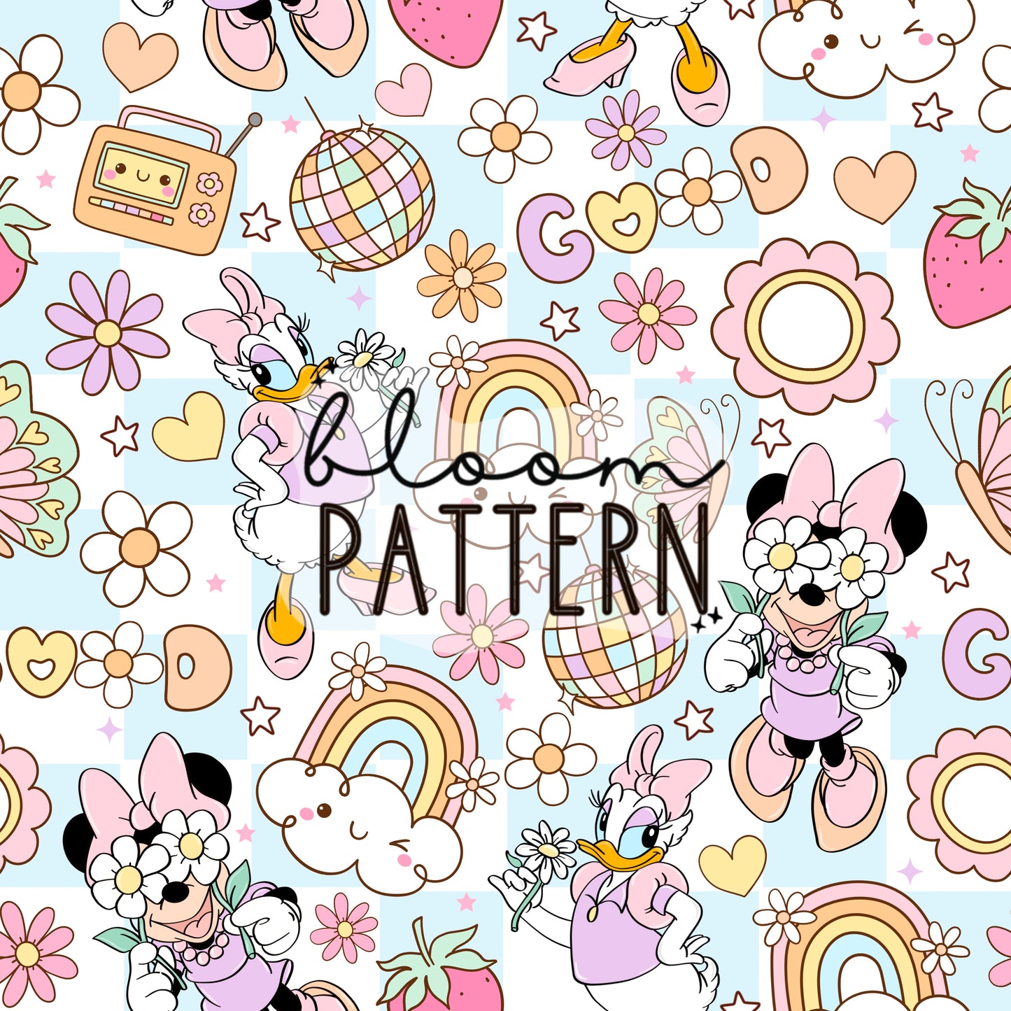 Magical Retro Spring Seamless Pattern