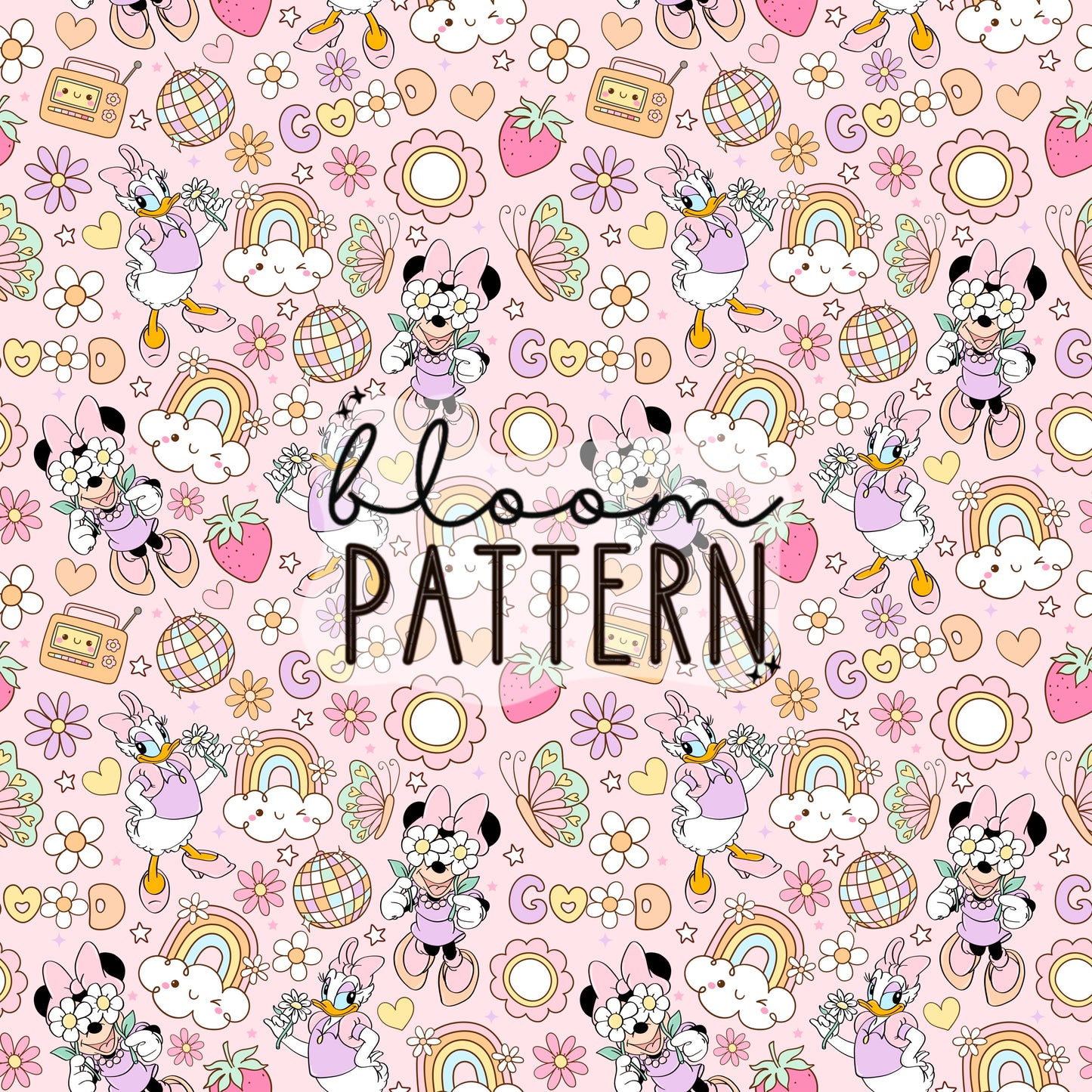 Magical Retro Spring Seamless Pattern
