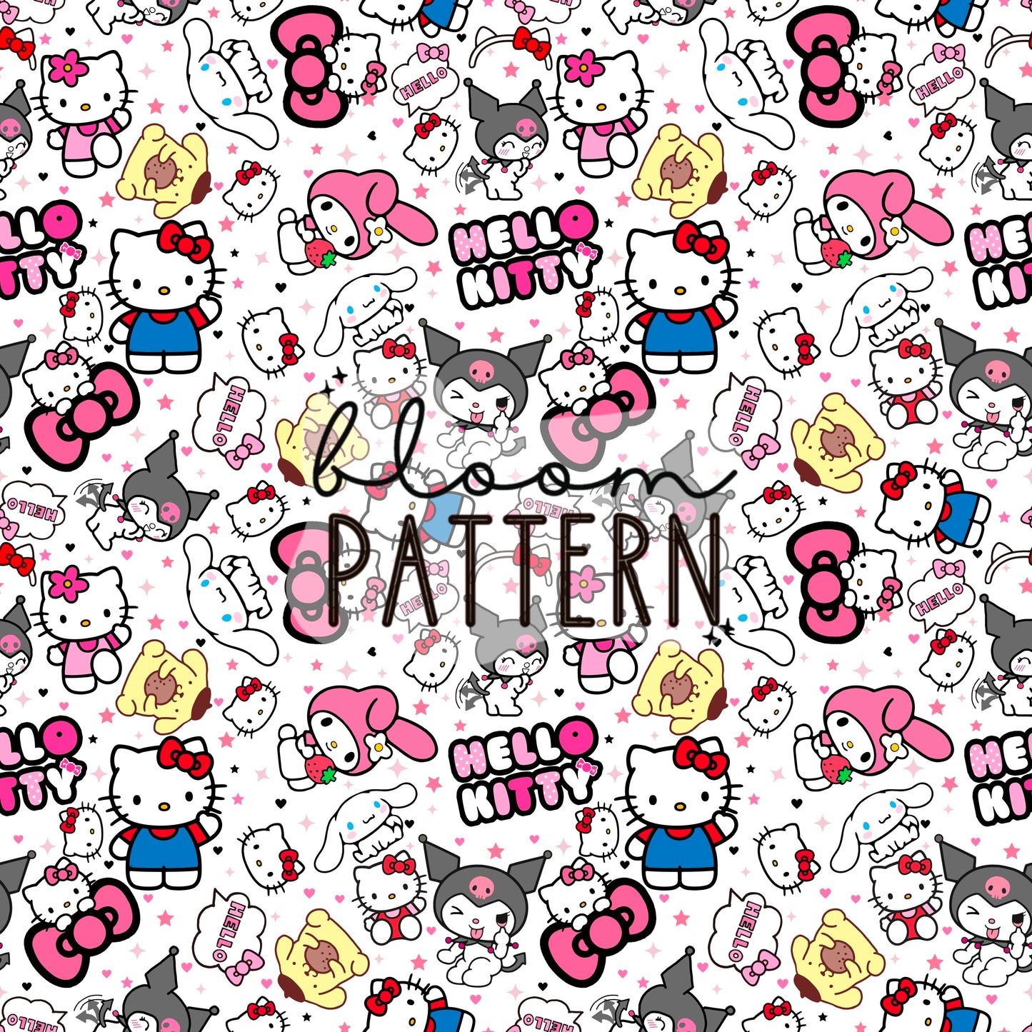 Kitty spring seamless pattern