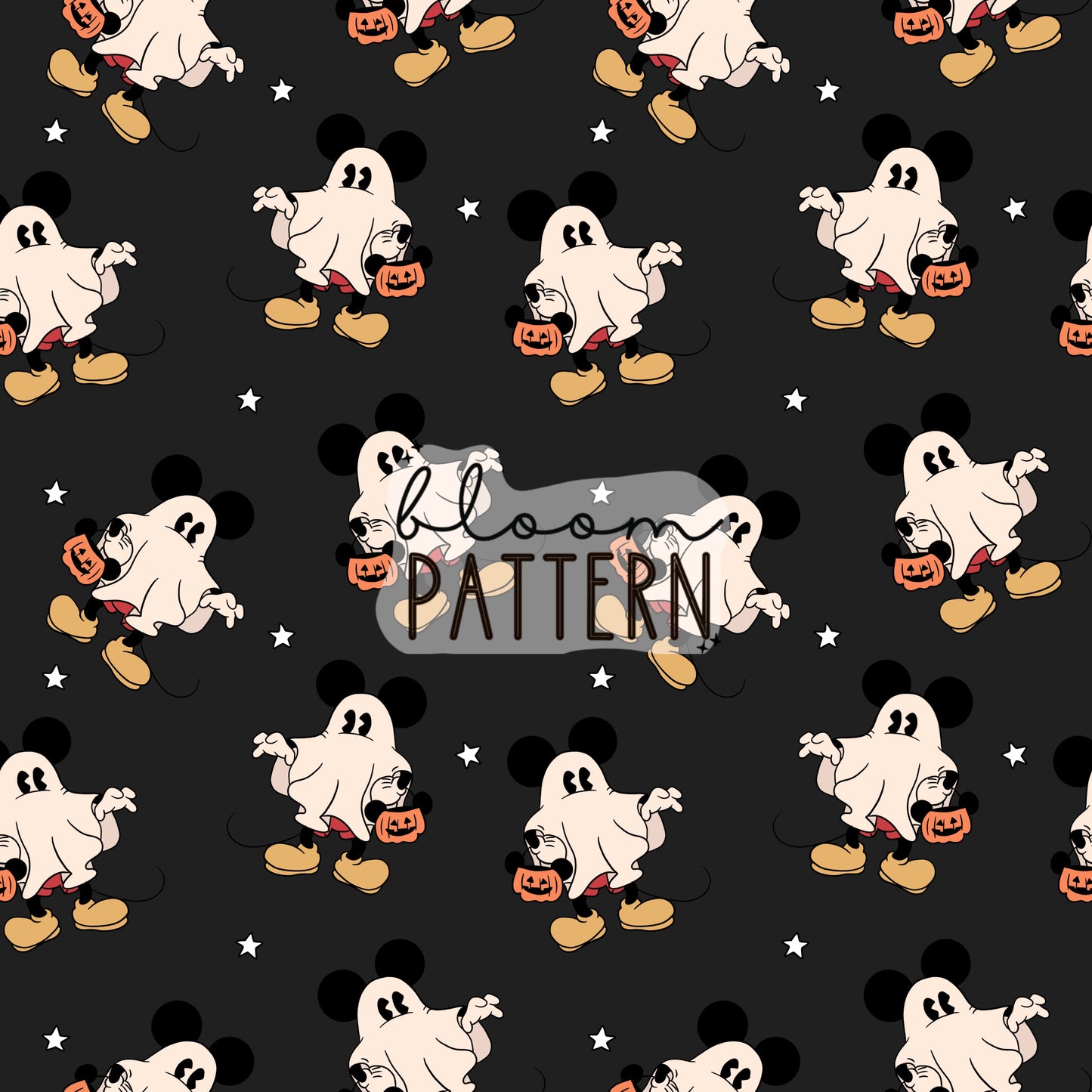 Magical Ghost Halloween Seamless Pattern