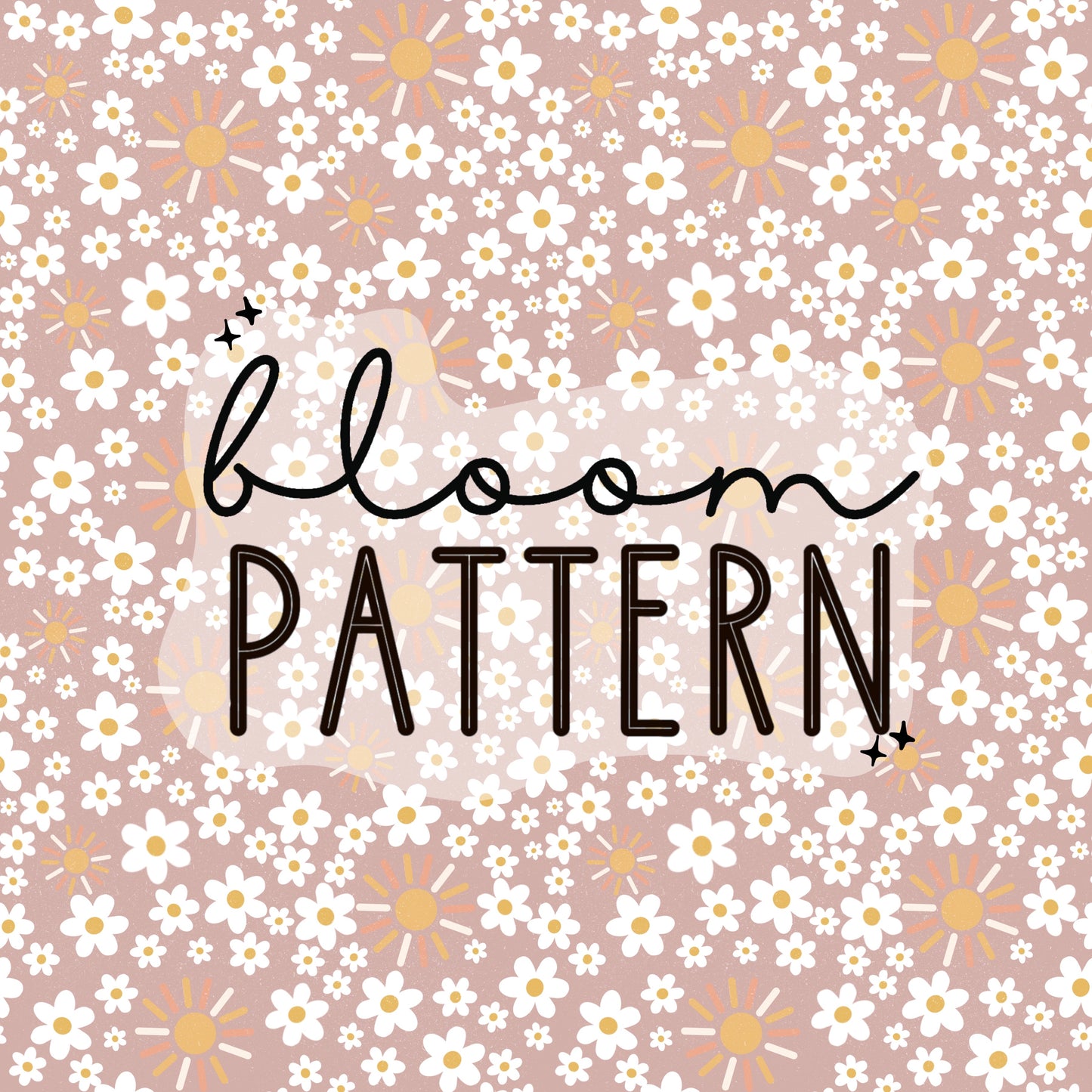 Tan Sun Flower Seamless Pattern - Purple blush