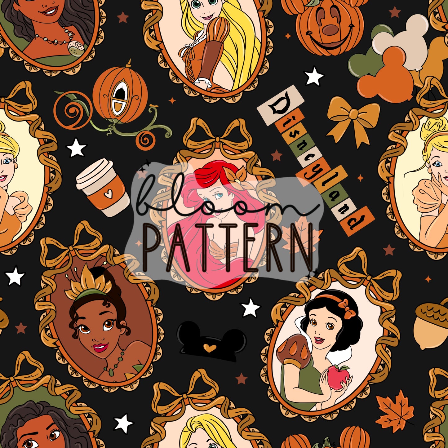 Autumn Princess Seamless Pattern