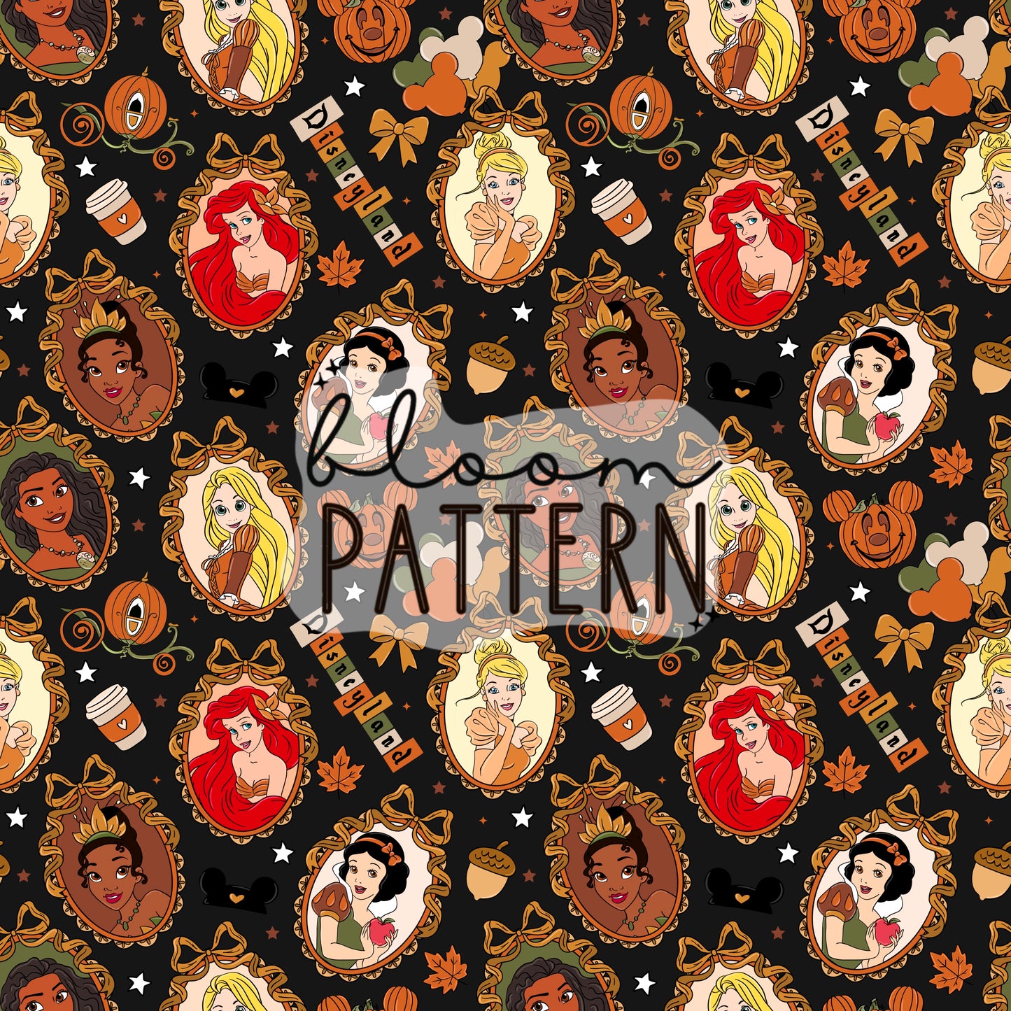Autumn Princess Seamless Pattern