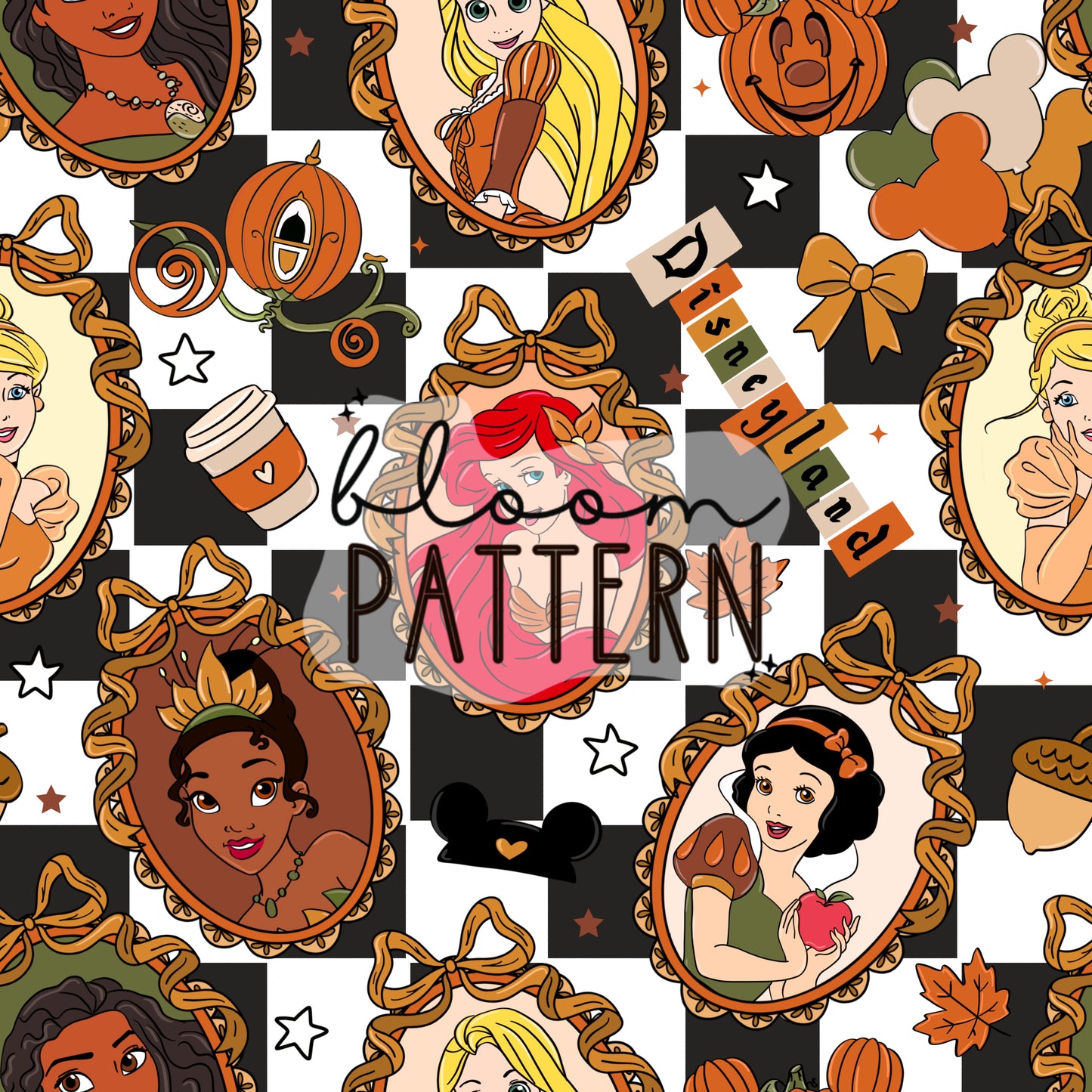 Autumn Princess Seamless Pattern