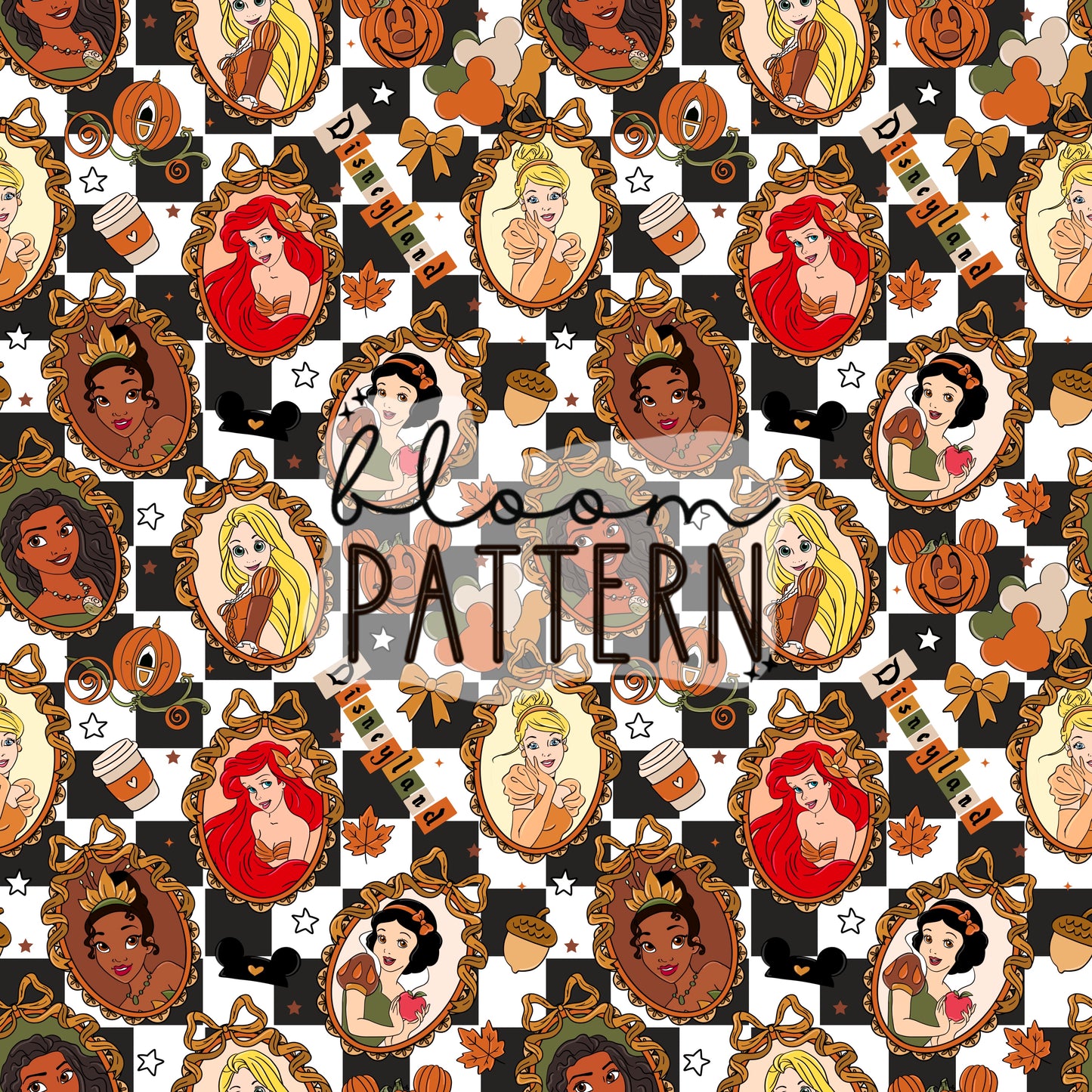 Autumn Princess Seamless Pattern
