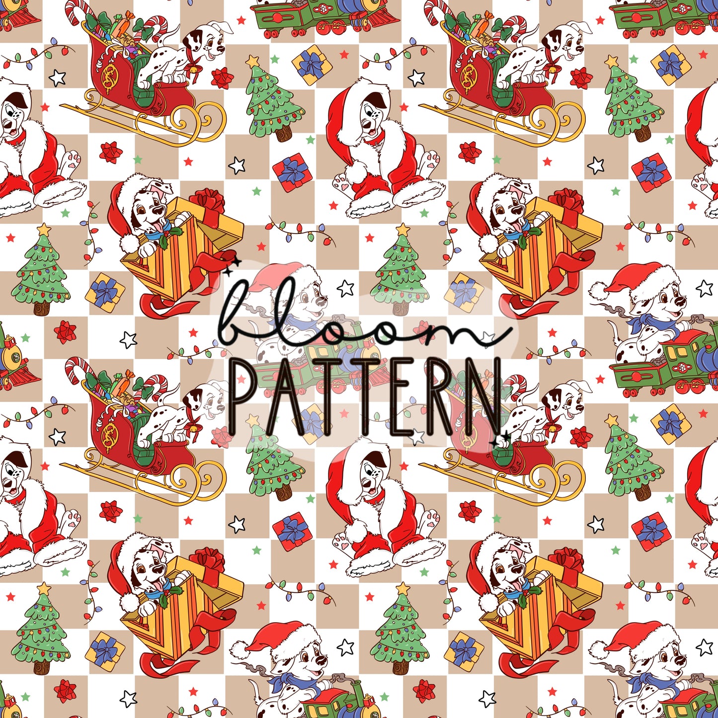 Dalmatians Christmas Seamless Pattern